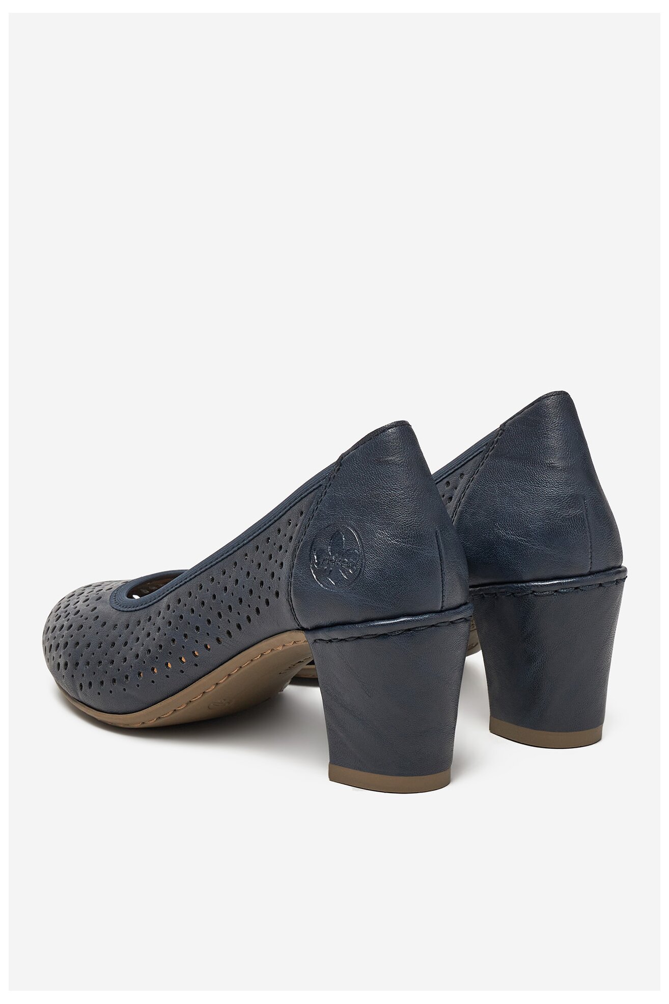 Czółenka Rieker 41057-14 Granatowy ciemny