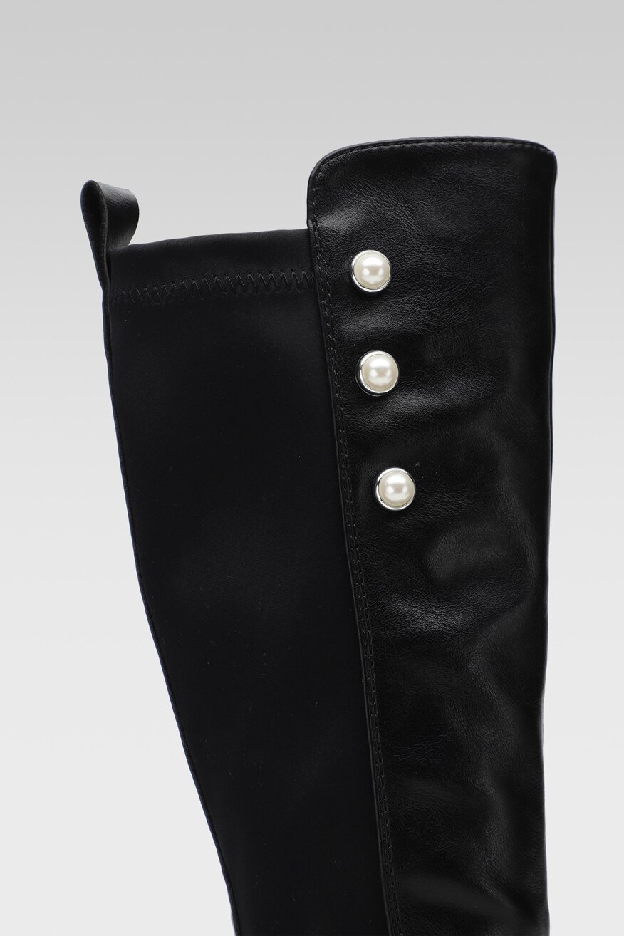 
                DeeZee - Kozaki z aplikacją czarne - 5904248043360