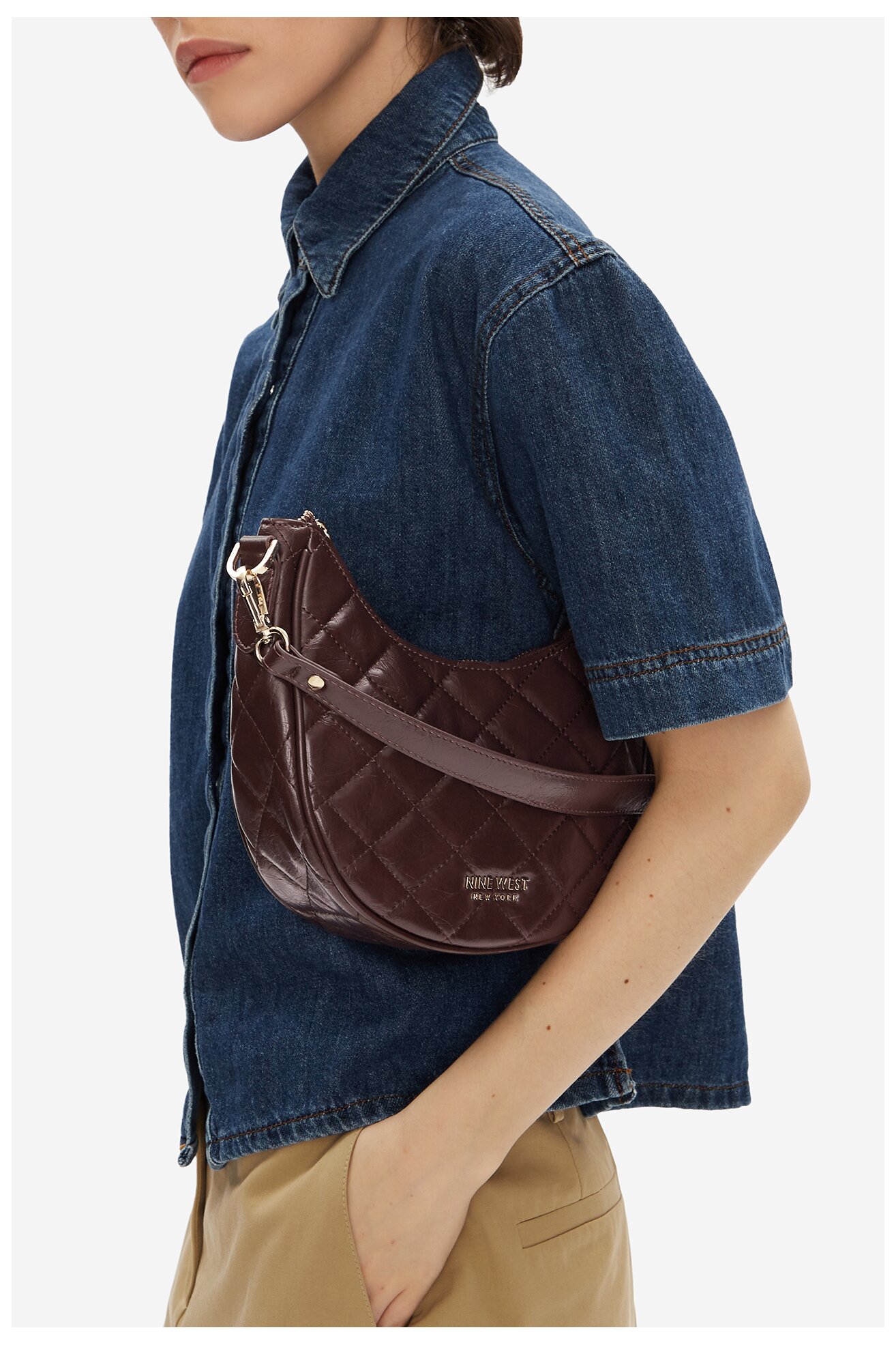 Kézitáska NINE WEST CEO-ROSE-LA374-4068 SÖTÉTBARNA