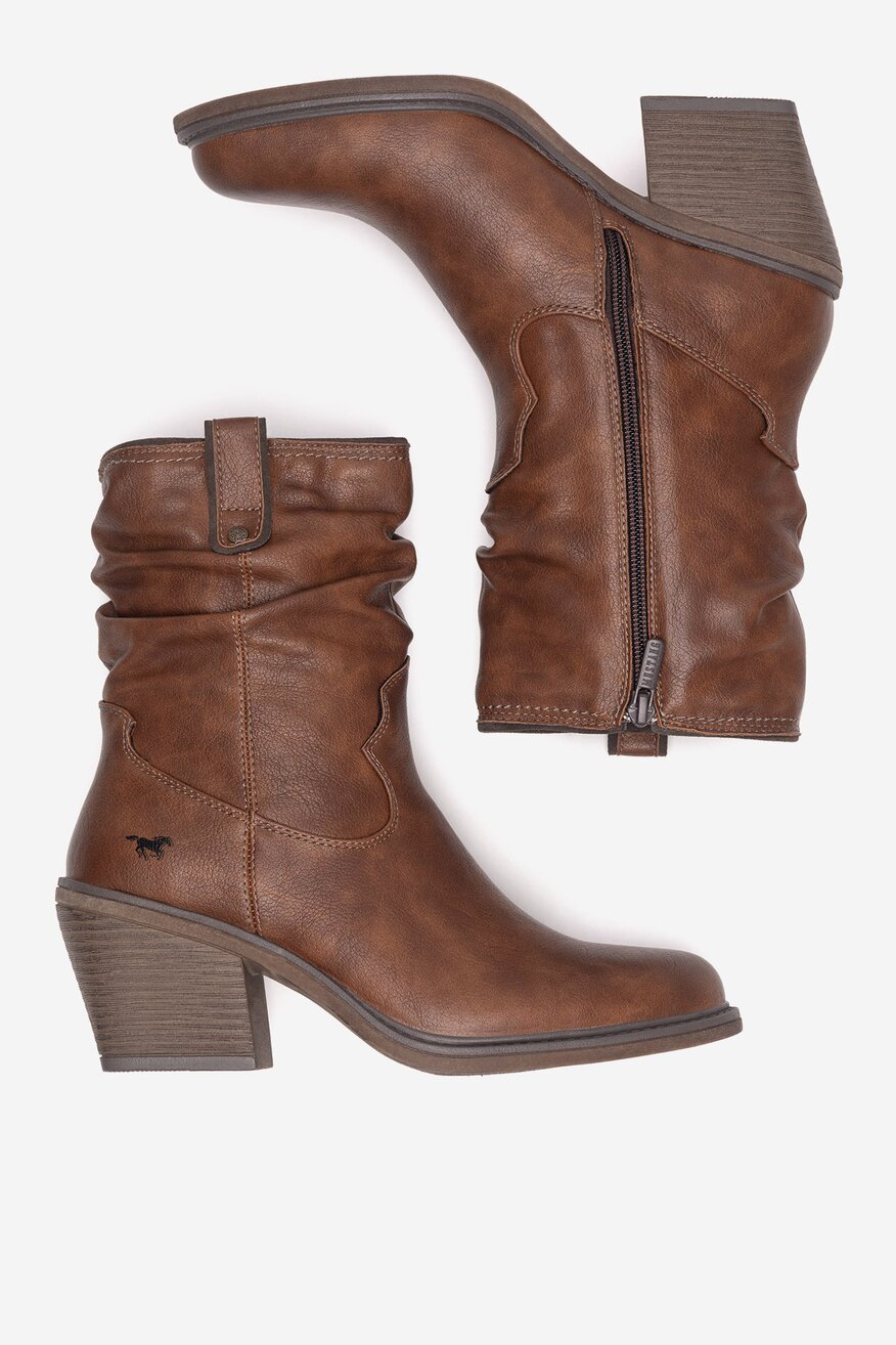 
                Mustang - Botki ocieplane na słupku - 5905588859659