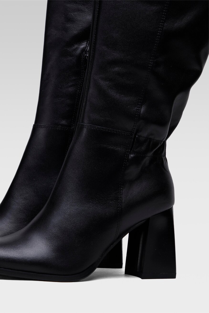 Lasocki - Skórzane kozaki czarne - 5904248098629