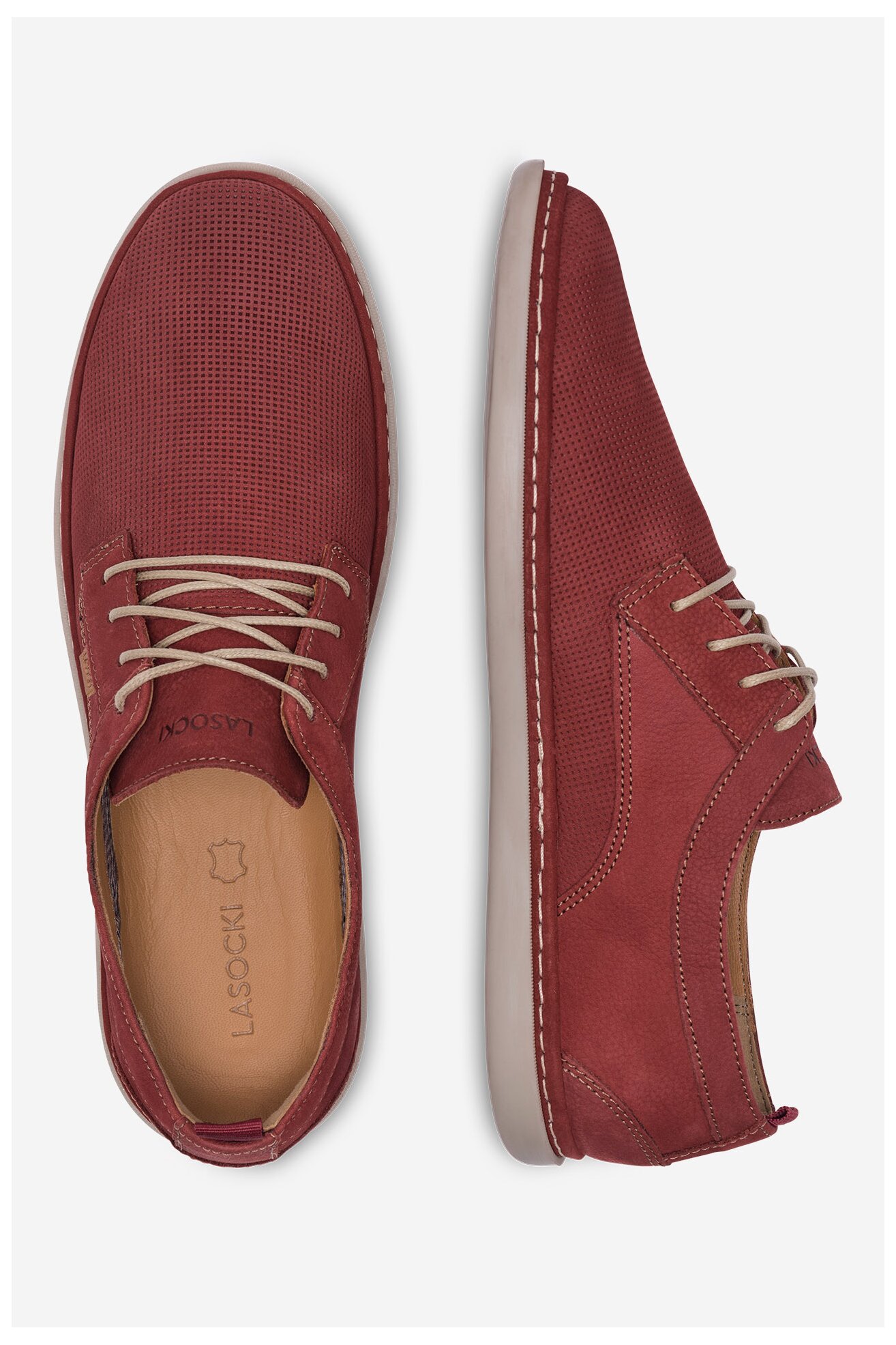 Половинки обувки Lasocki VITO-11 MB ТЪМНОЧЕРВЕН