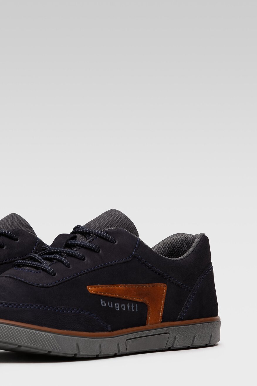 
                Bugatti - Skórzane półbuty granatowe - 5904248905170