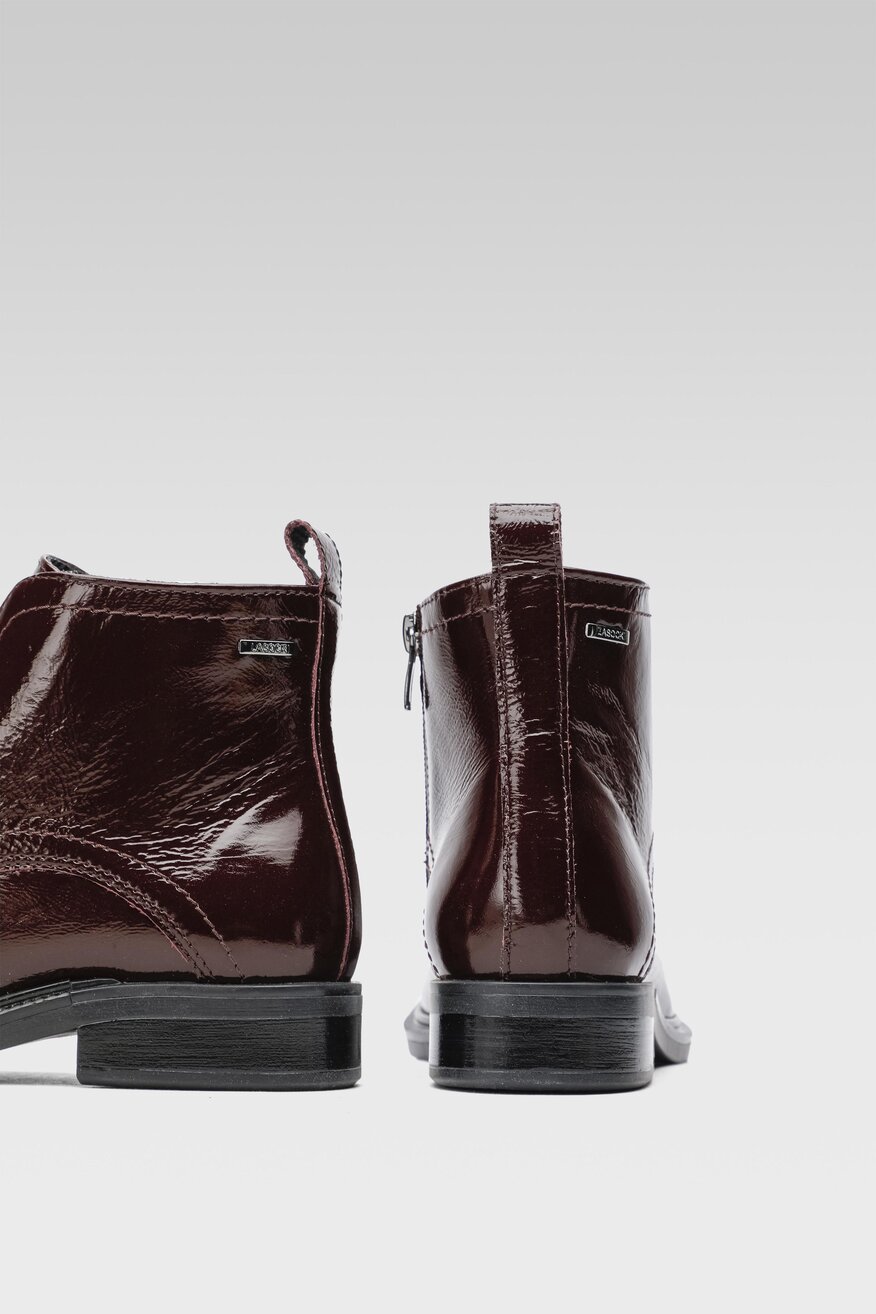 Lasocki - Skórzane botki bordowe - 5904862267944