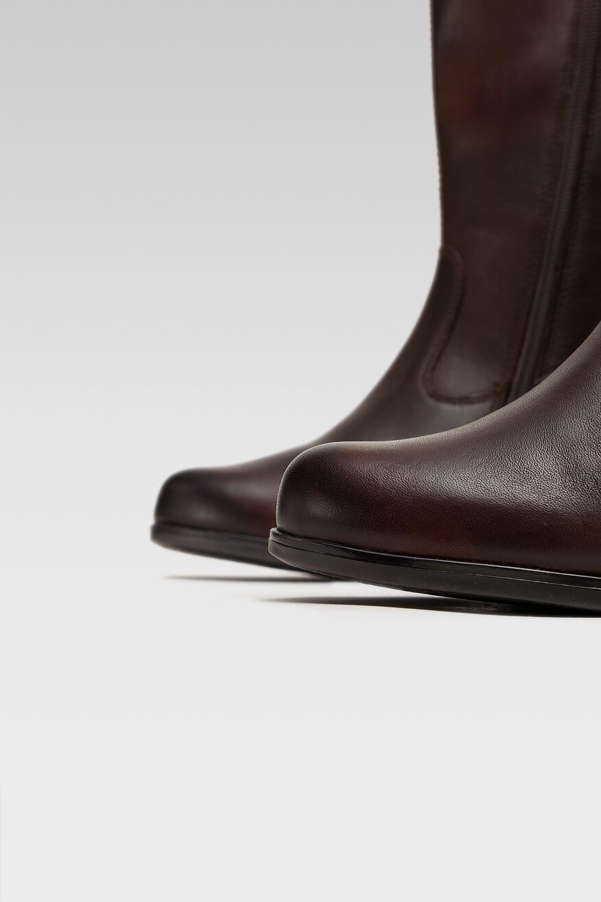 Lasocki - Skórzane kozaki brązowe - 5904248074579