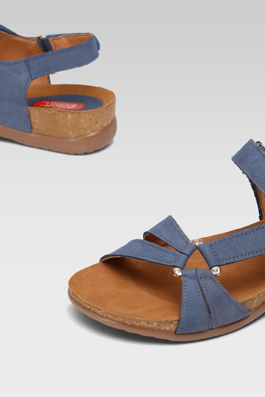 
                Go Soft - Skórzane sandały jeansowe - 5904248738624