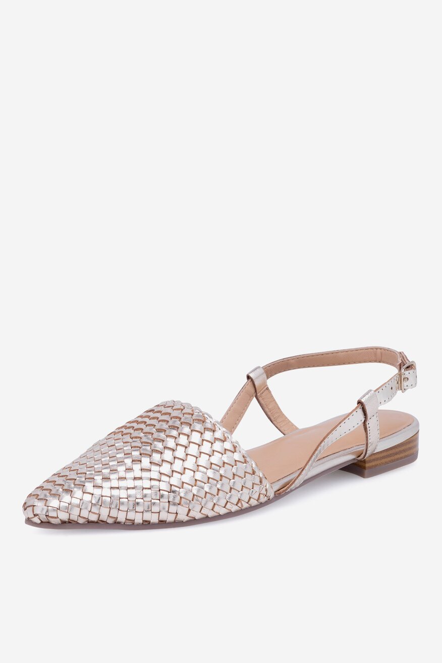 Lasocki - Skórzane baleriny z odkrytą piętą - 5905588226994