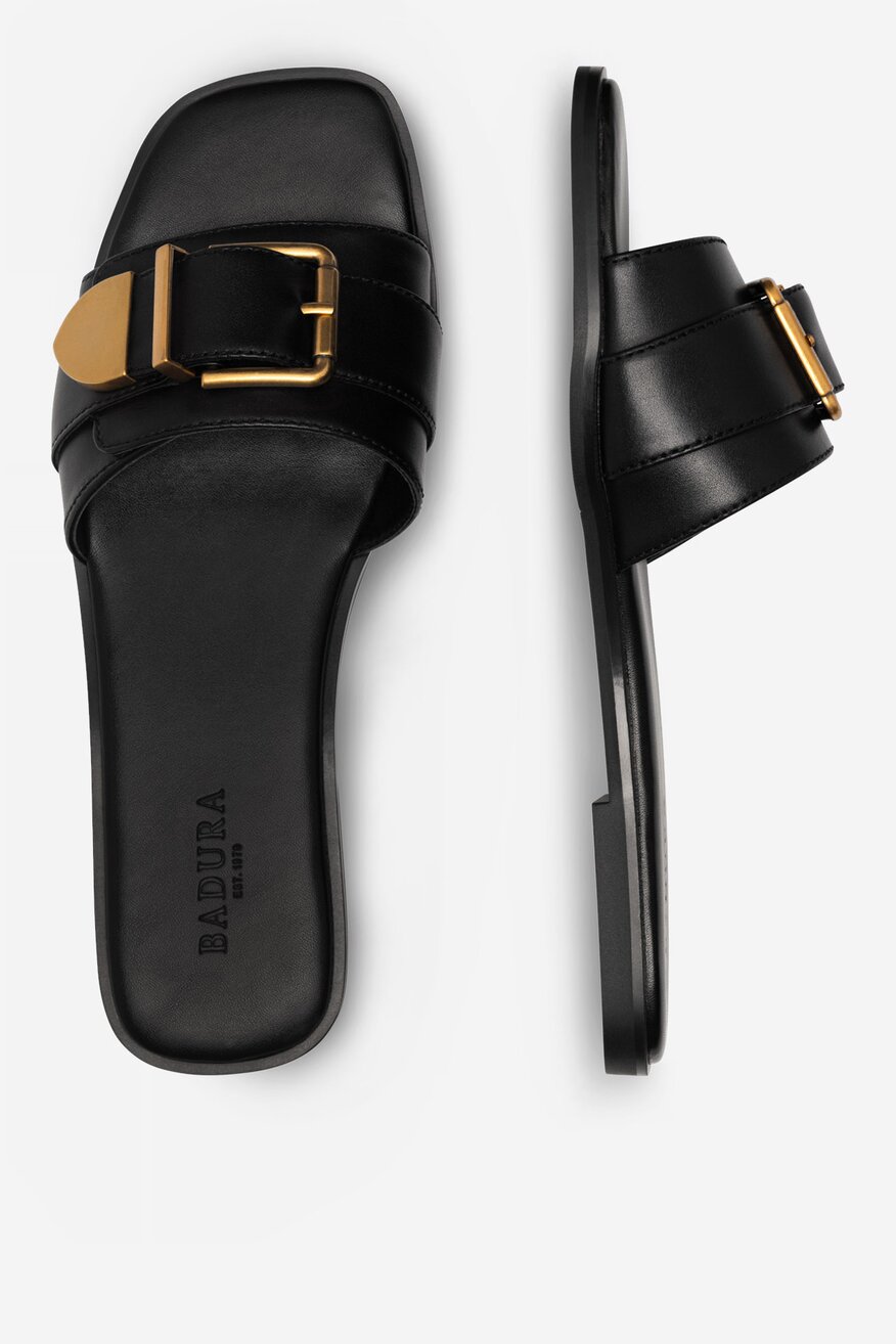 
                Badura - Skórzane klapki - 5905588374565