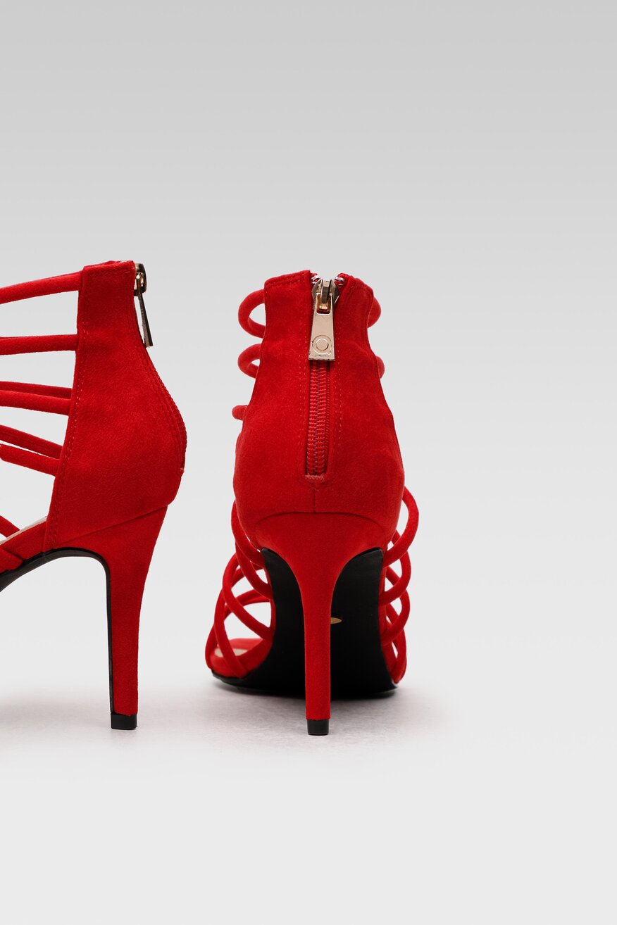 Quazi - Sandały czerwone z suwakiem - 5904248700447