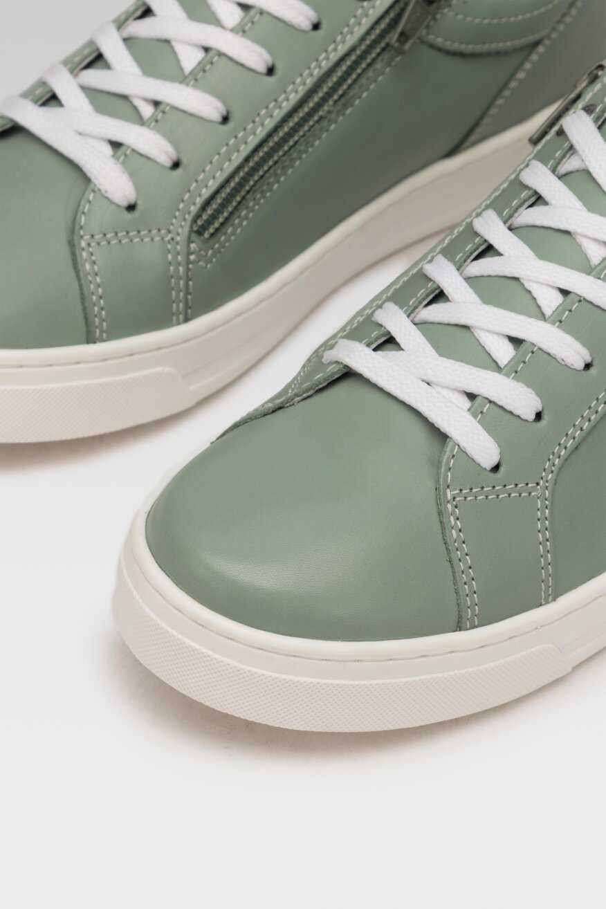 
                Lasocki Young - Skórzane sneakersy zielone - 5903698366661