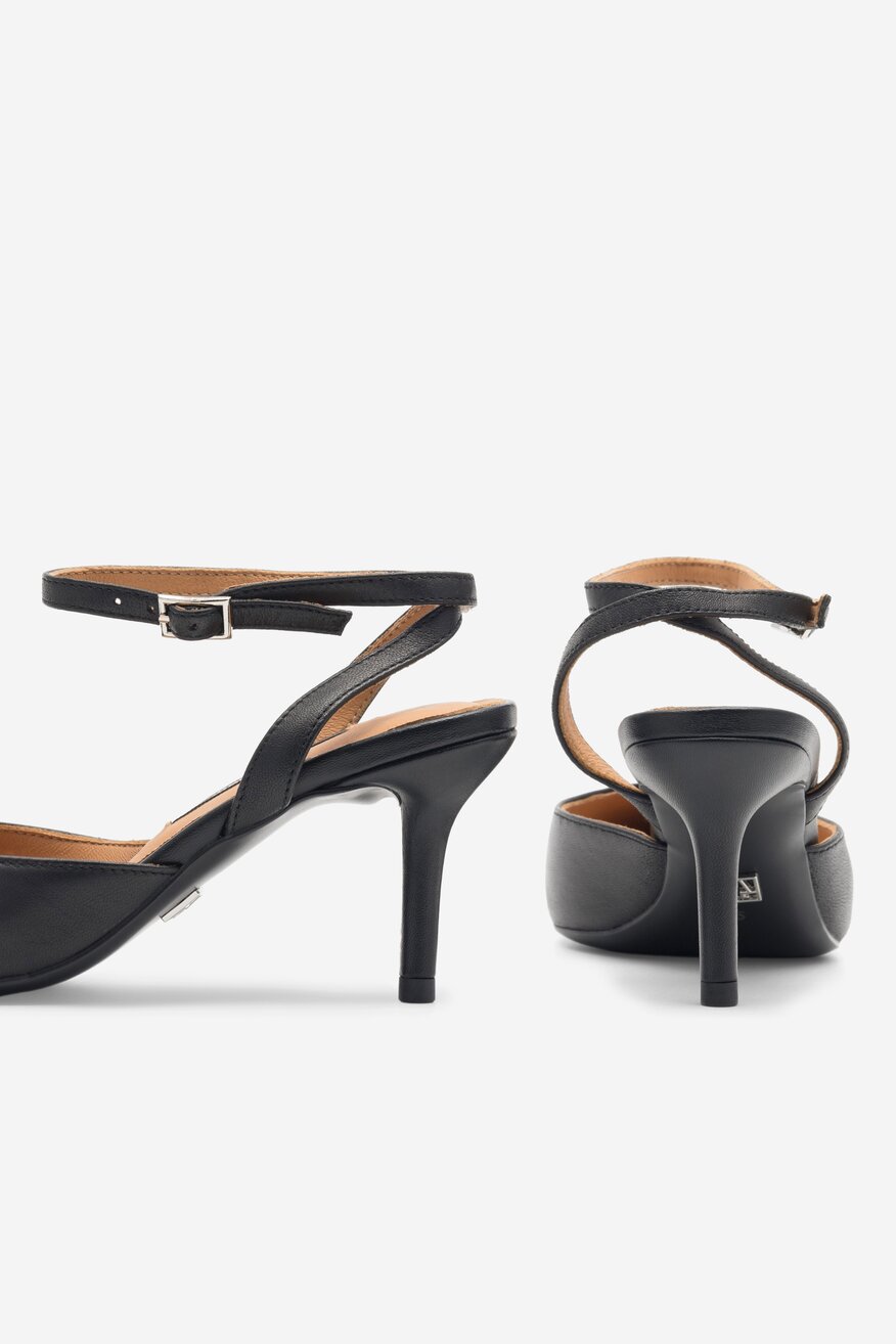 
                Gino Rossi - Skórzane czółenka czarne - 5904862635279