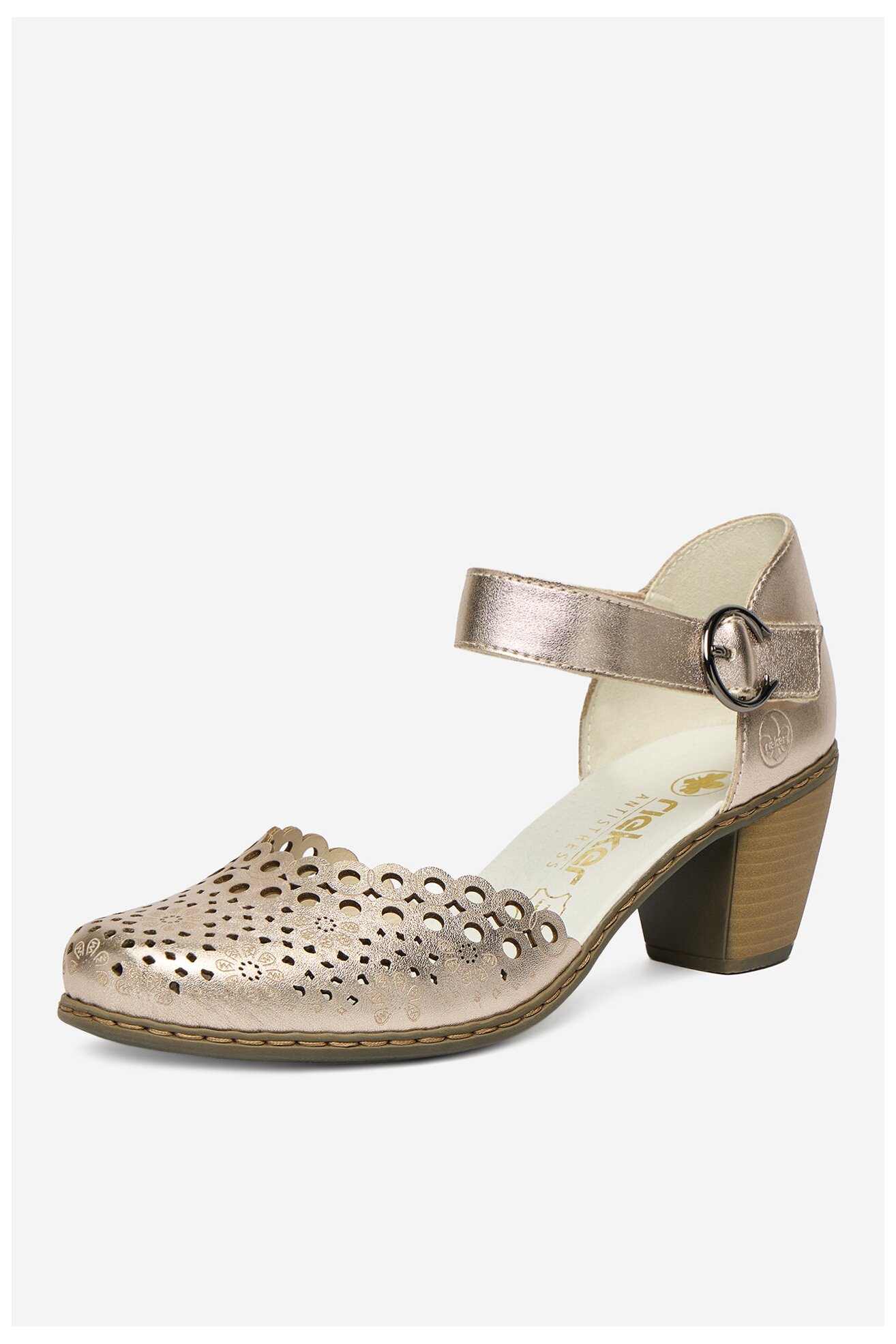 Czółenka Rieker CEO-40902-90 Złoty