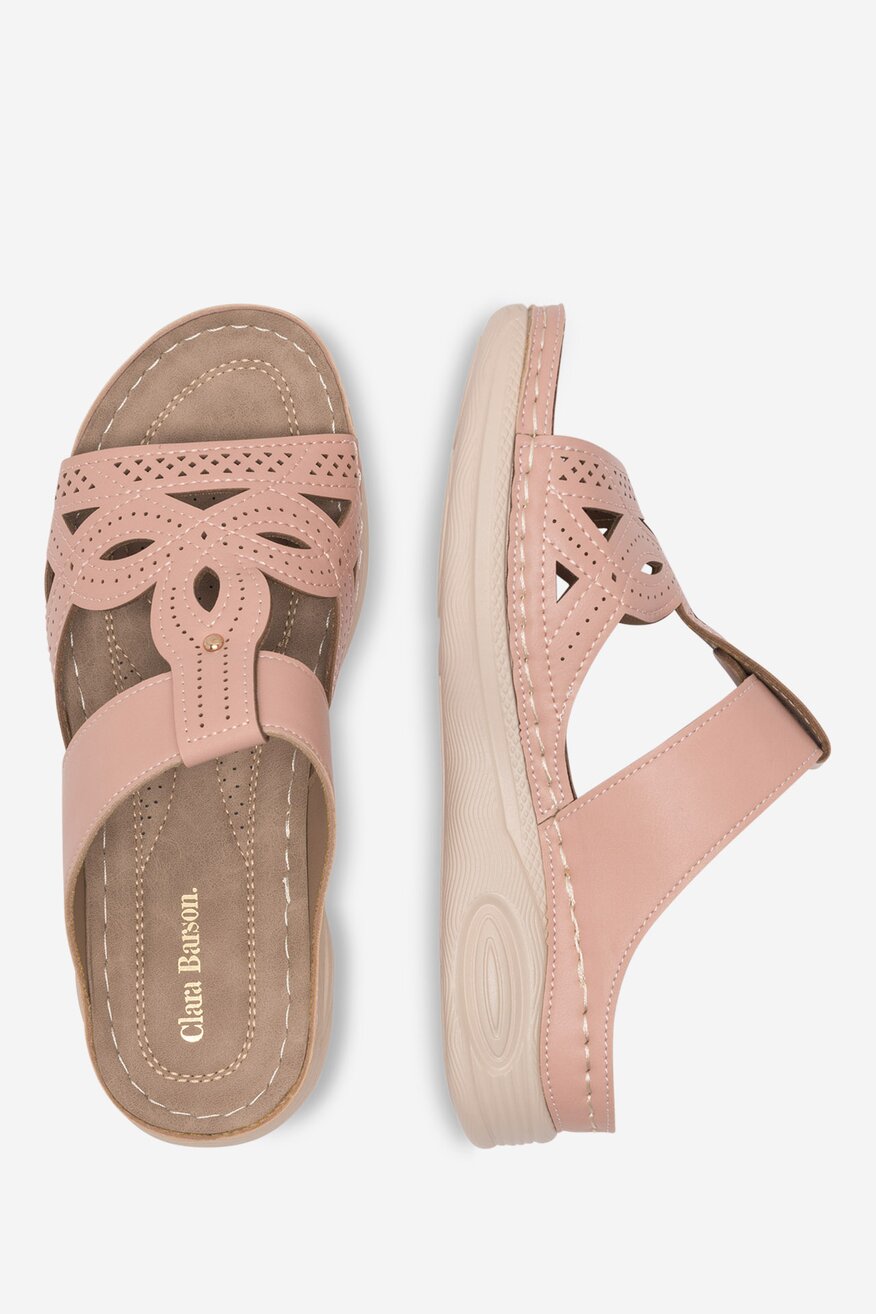 Clara Barson - Klapki na koturnie - 5905588587248