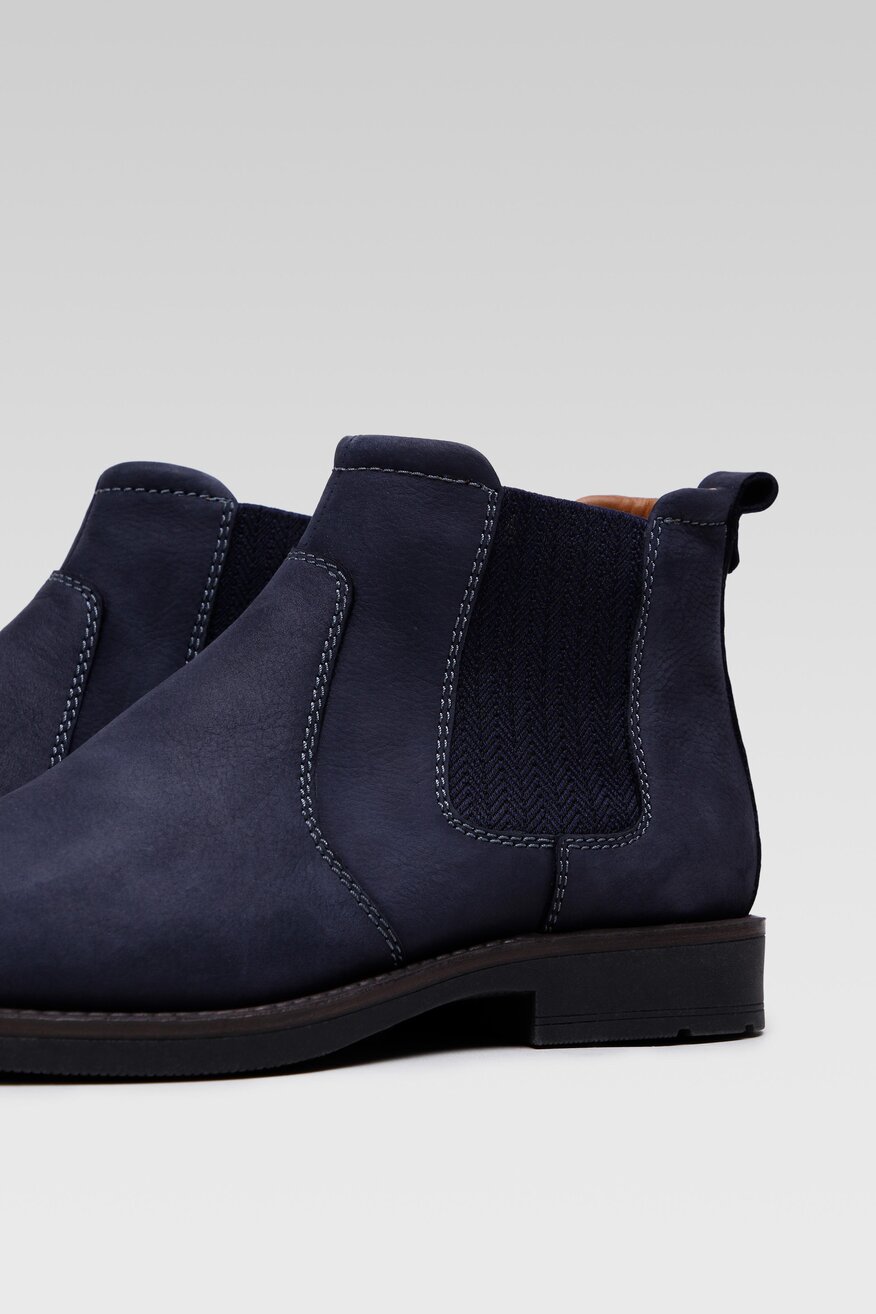 
                Gino Rossi - Skórzane botki granatowe - 5904248112202