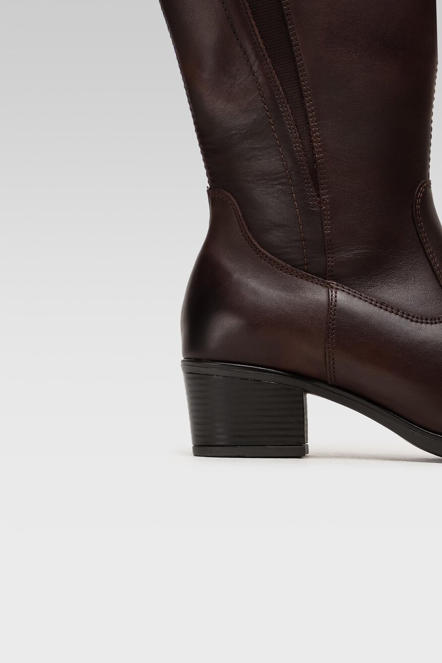 Lasocki - Skórzane kozaki brązowe - 5904248074579