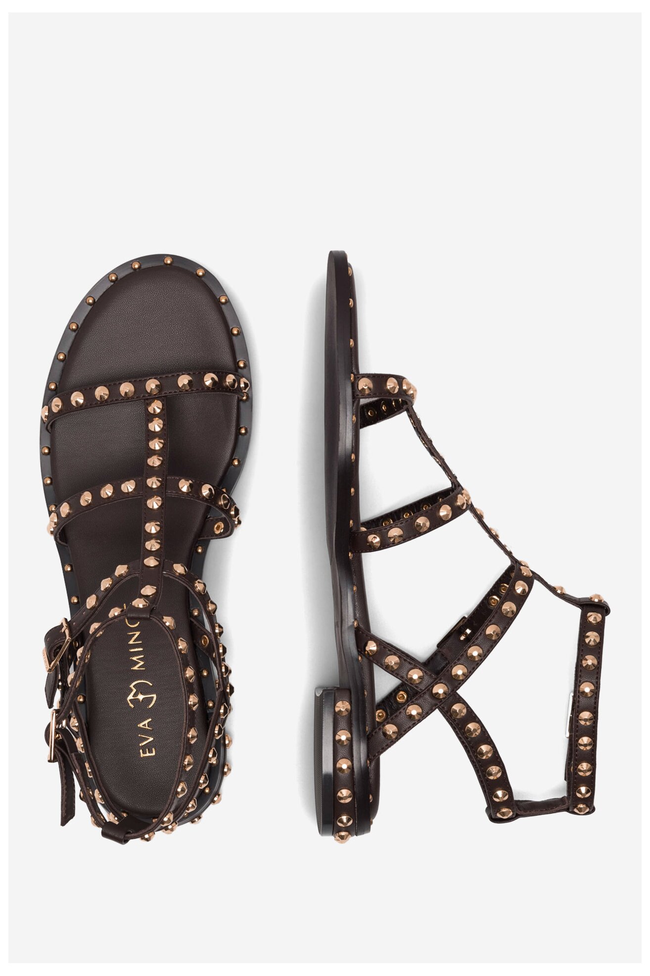 Sandały EVA MINGE THERESE-2290-1-1 Brązowy