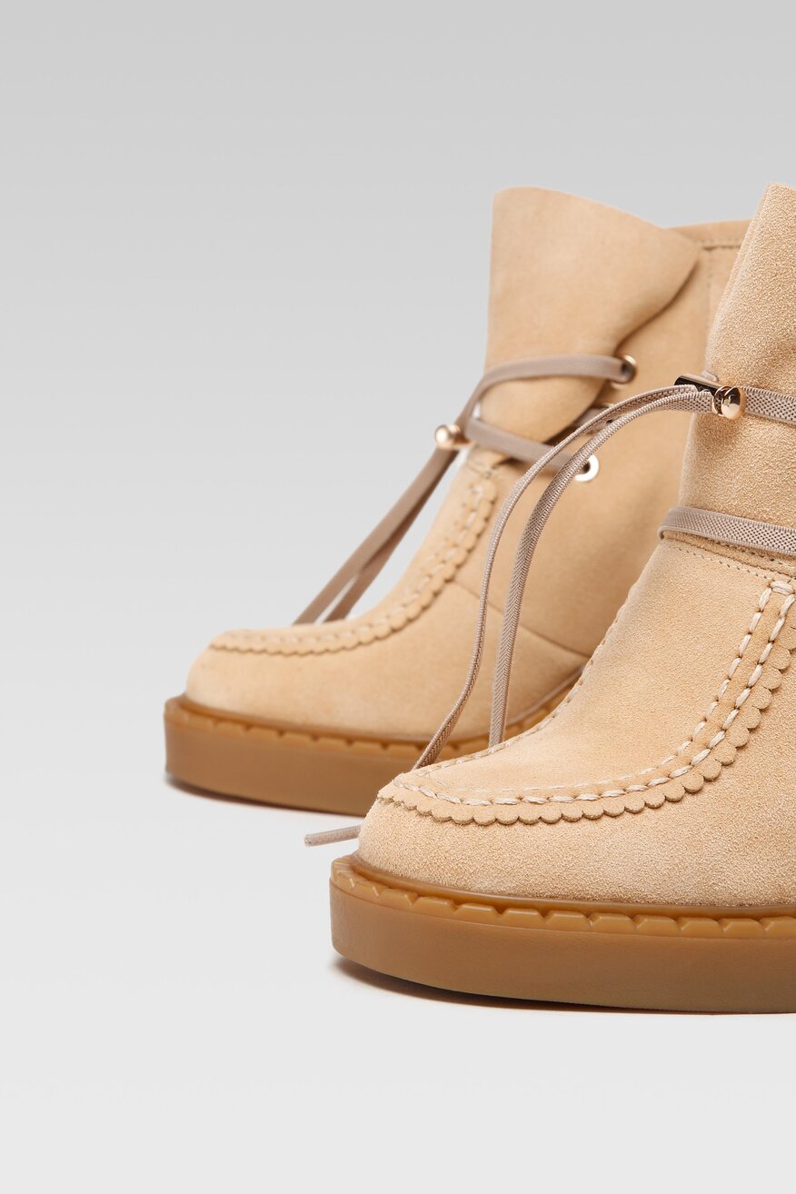 
                SIMPLE - Botki beżowe - 2230031468892