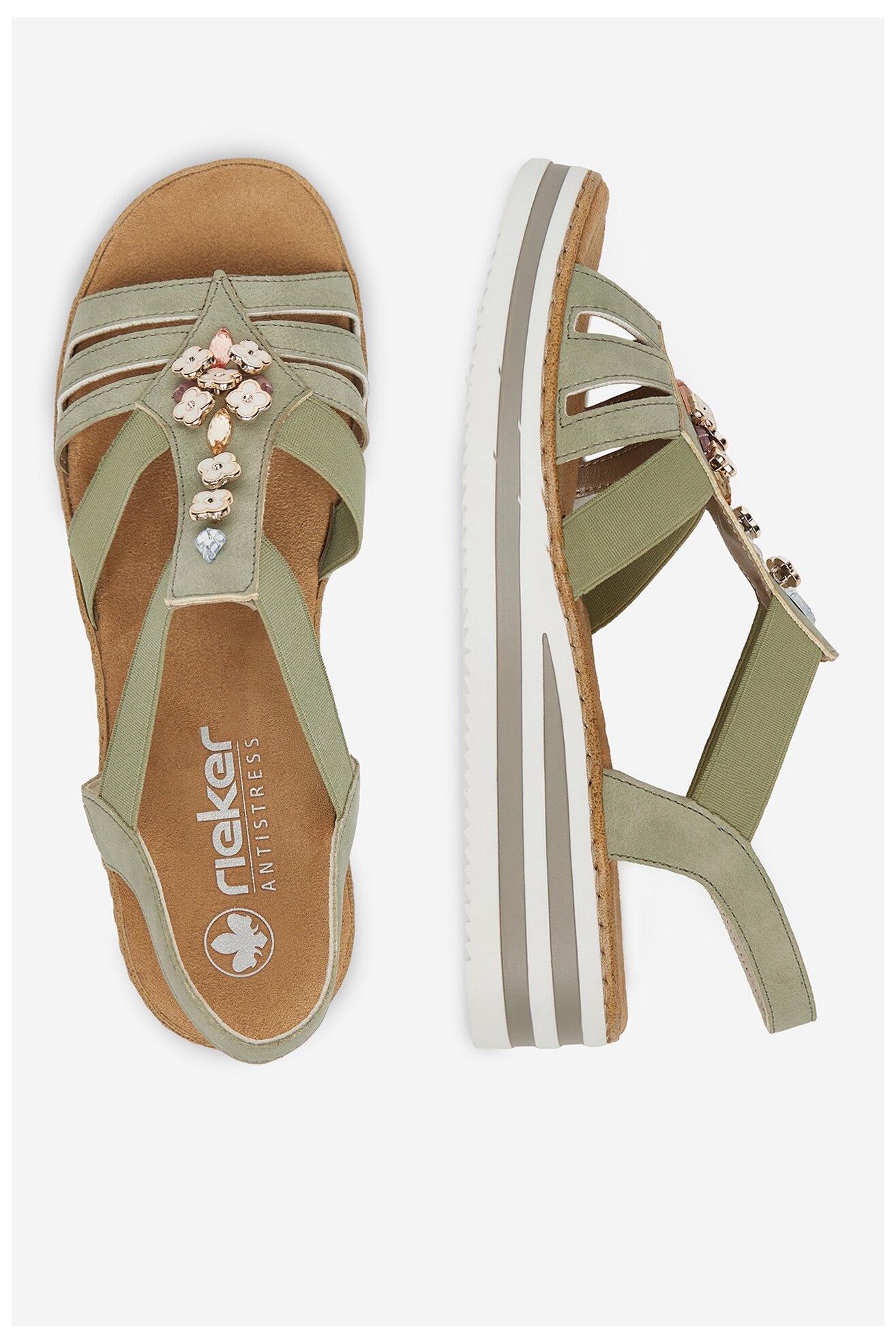 Sandale Rieker V0245-52 VERDE DESCHIS