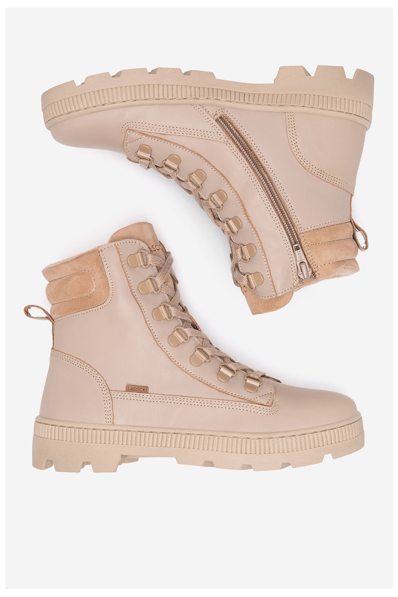 Šněrovací vyšší obuv Lasocki Young PUSZAN CI12-PUSZAN-10 BÉŽOVÁ