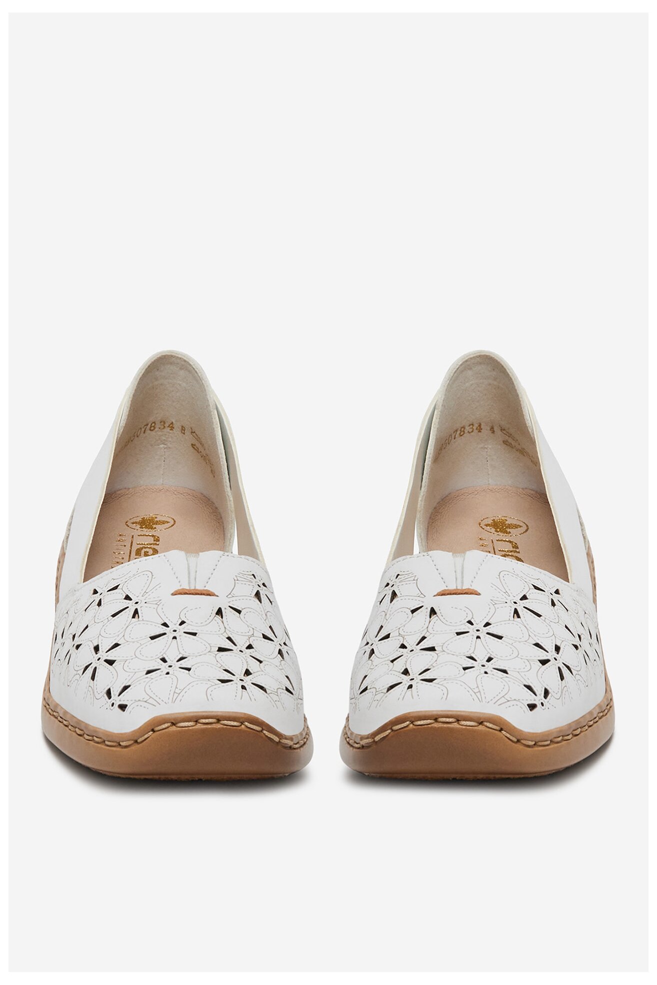 Baleriny Rieker 41356-80 Biały