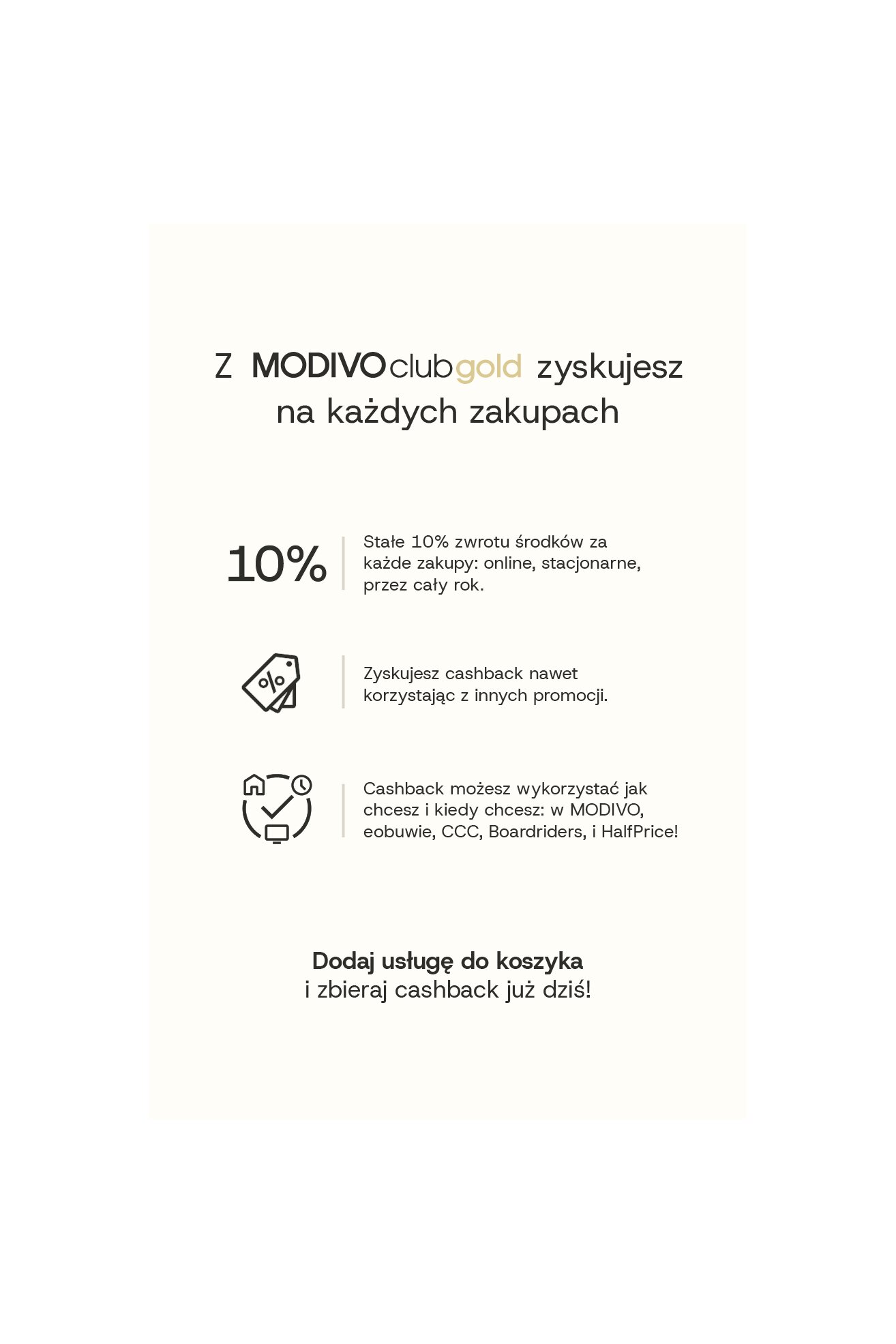 MODIVOclub GOLD MODIVOclub MODIVOclub KARTA Uniwersalny