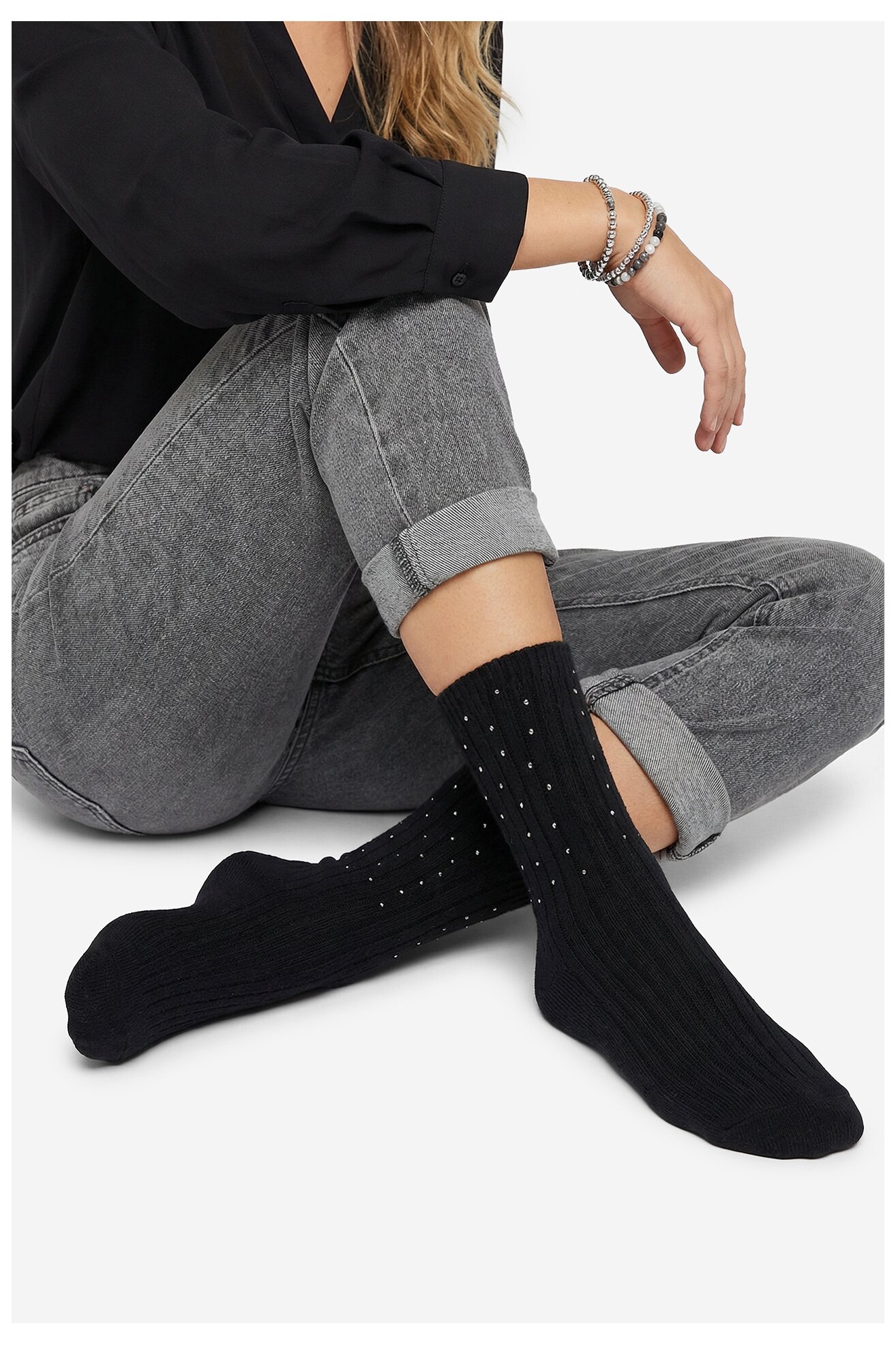 Čarape NINE WEST CEO_LA_NW_17636_W_AW25 (1-PACK) CRNA