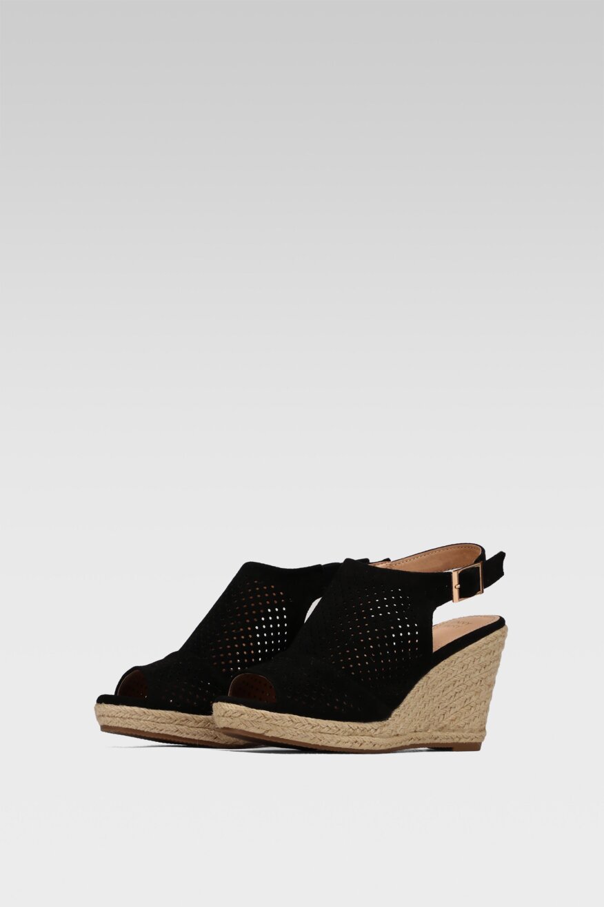 
                Jenny Fairy - Sandały na koturnie ażurowe - 5903698434605