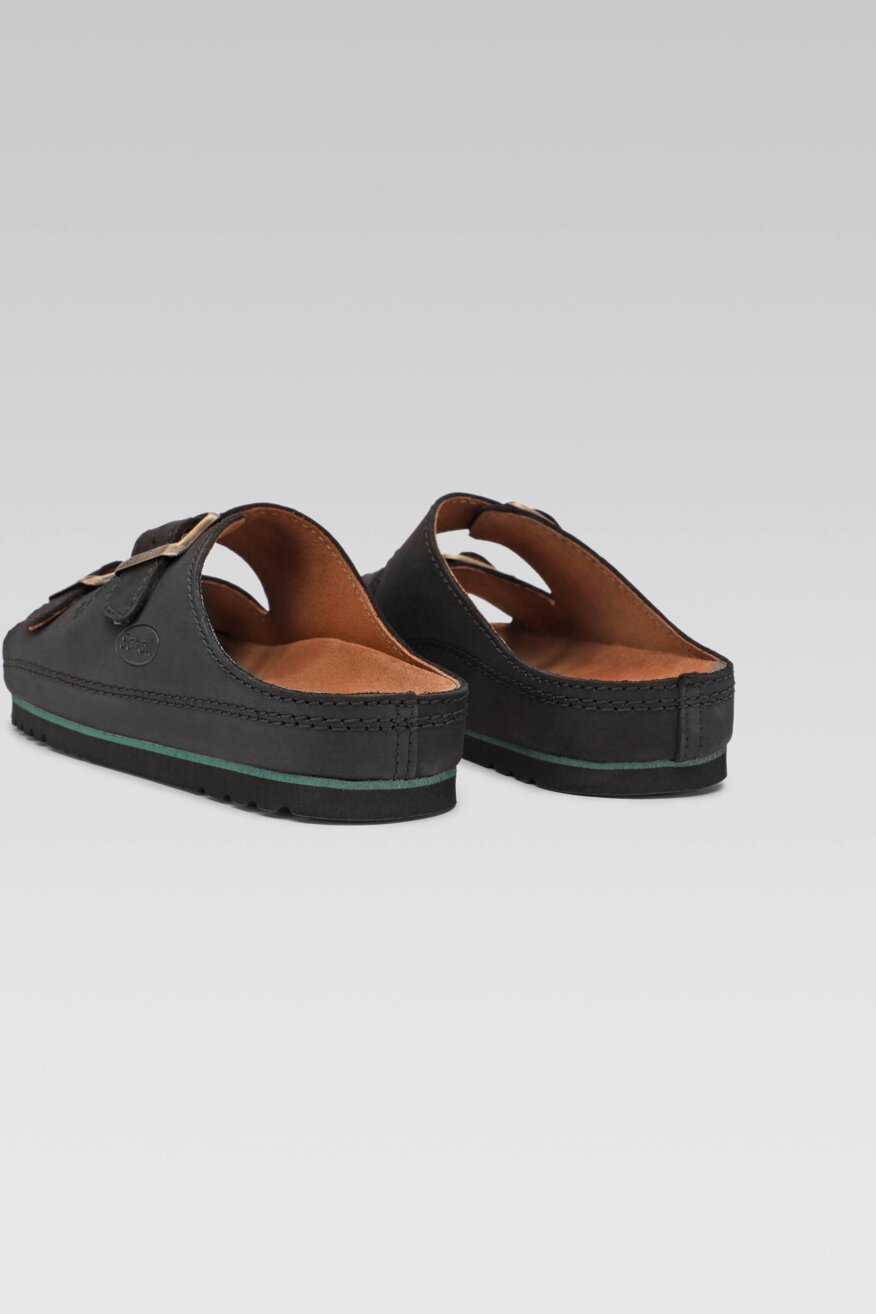 
                Scholl - Skórzane klapki czarne - 5903698387864