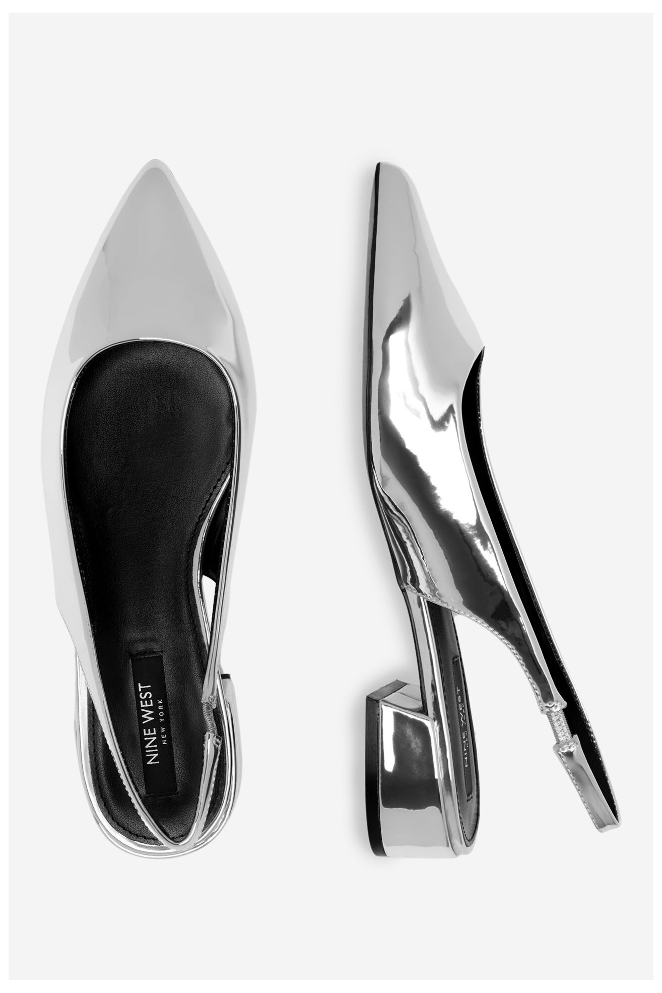 Baleriny NINE WEST WFA2609-1 Srebrny