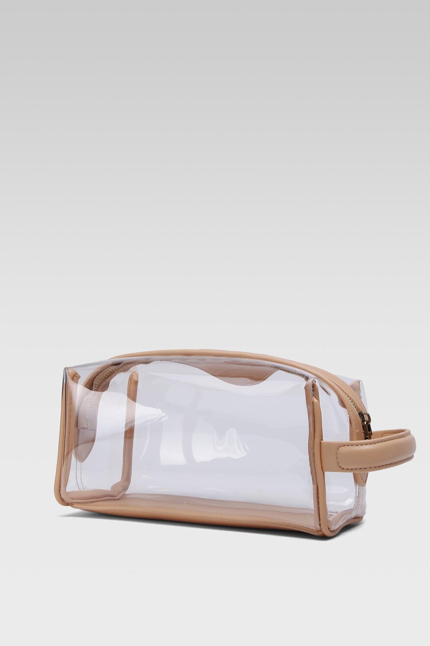 ACCCESSORIES - Kosmetyczka przezroczysta beżowa - 5904248318253