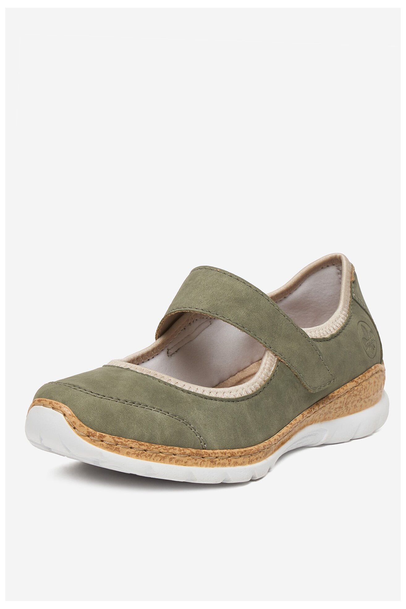 Baleriny Rieker CEO-N42B0-52 Oliwkowy jasny