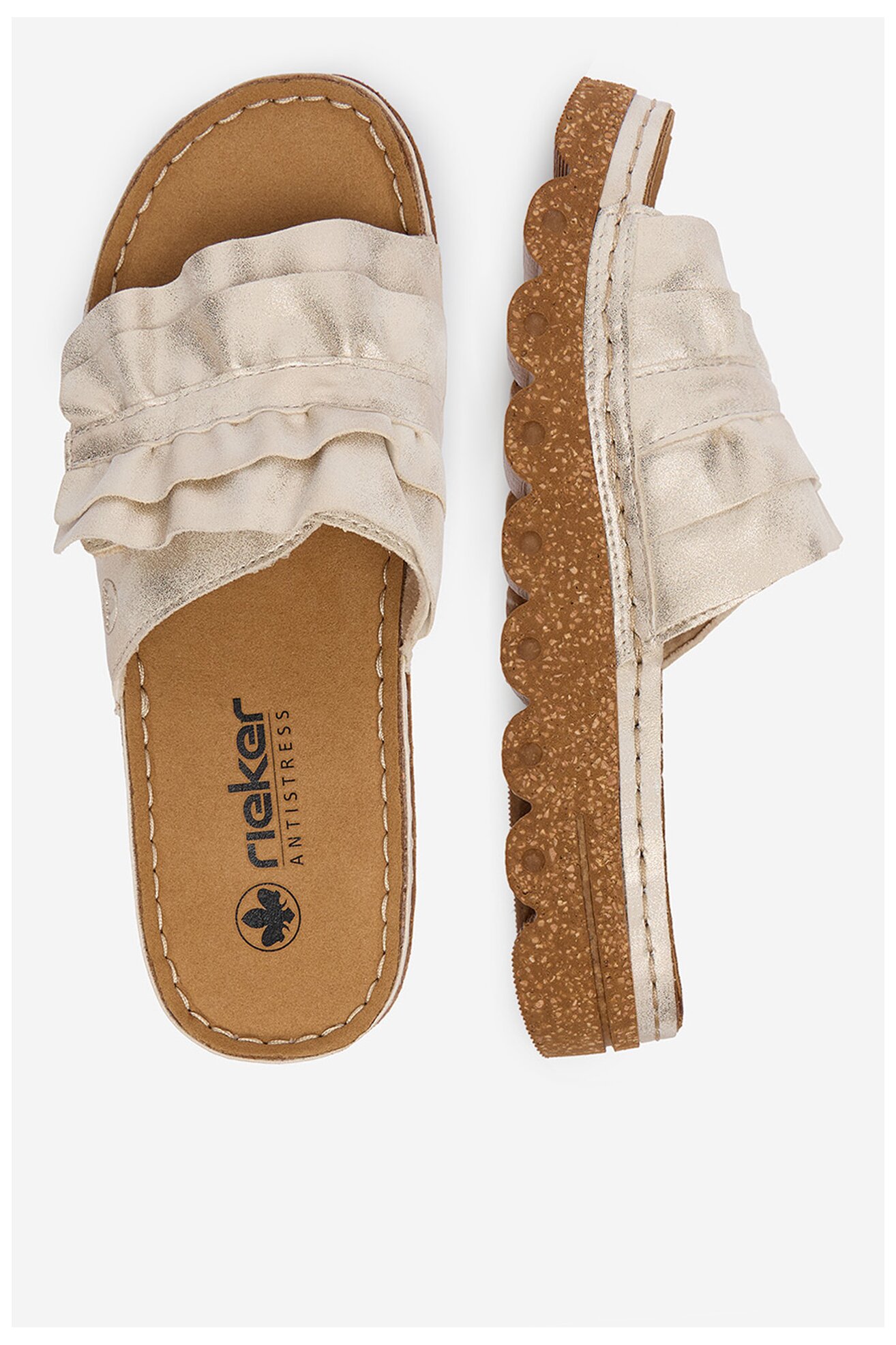 Klapki Rieker CEO-V8763-60 Złoty