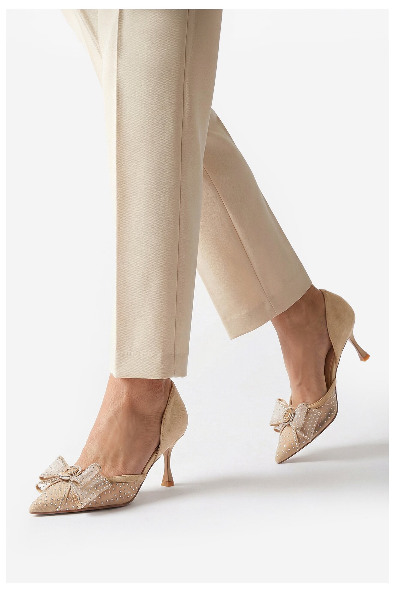 Czółenka EVA MINGE EO-AVA-78096-202 Beżowy