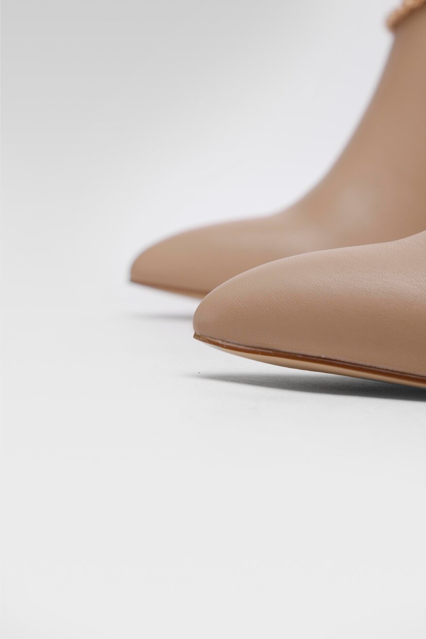 Quazi - Botki w szpic beżowe - 5904248105501