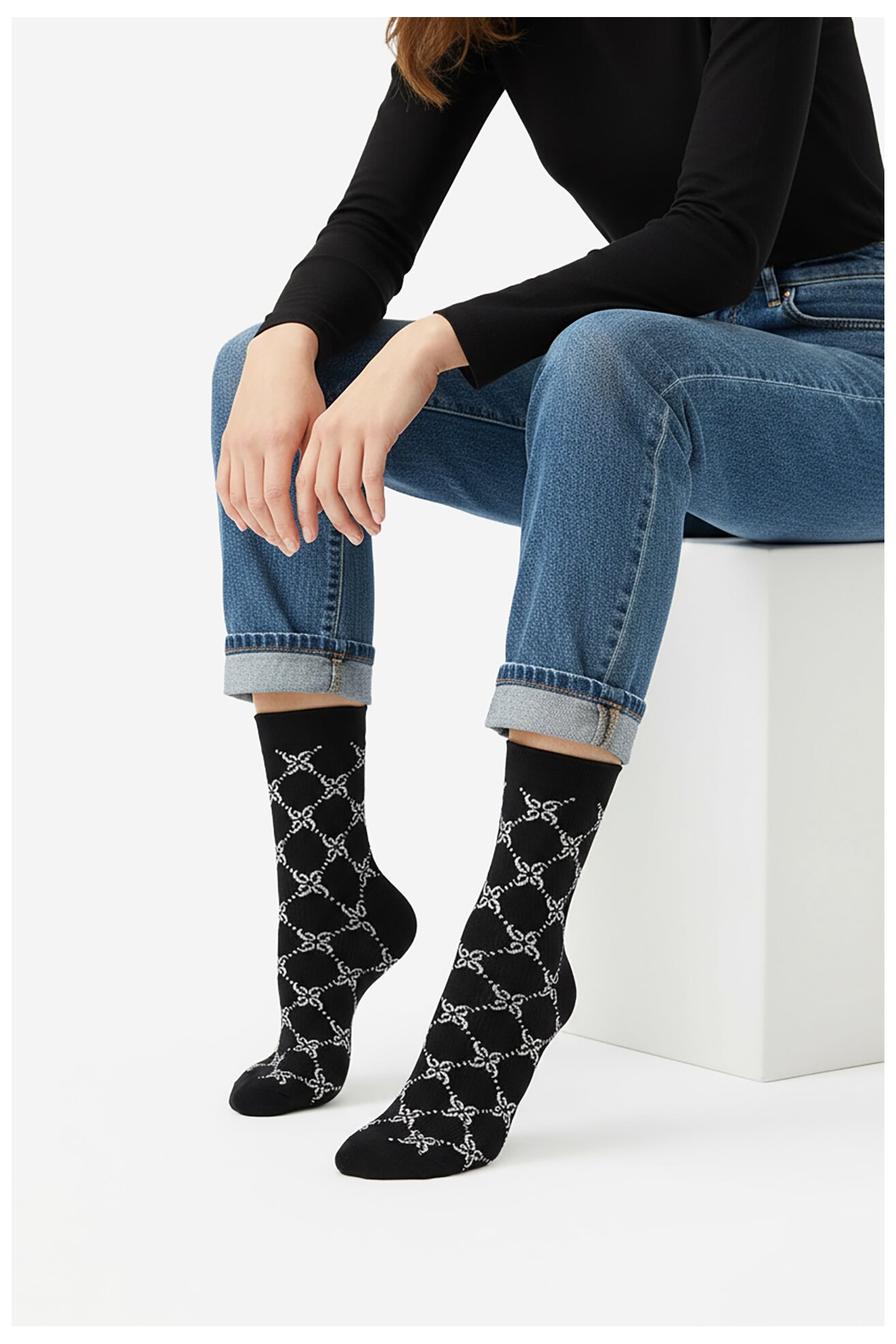 Skarpetki NINE WEST CEO_BR_NW_SILVER_01_Z_AW25 (3 PACK) Czarny