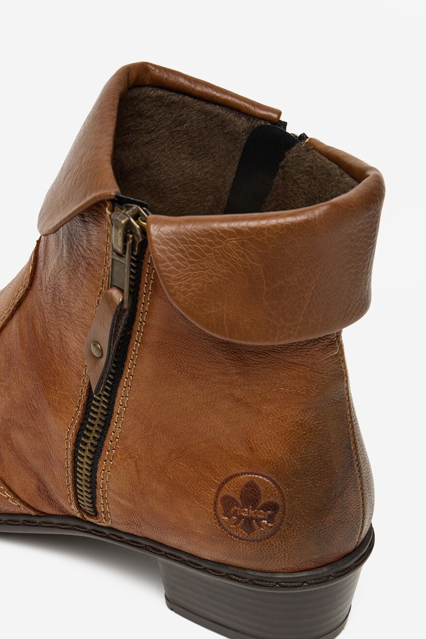 
                Rieker - Botki skórzane ocieplane - 2230083224866