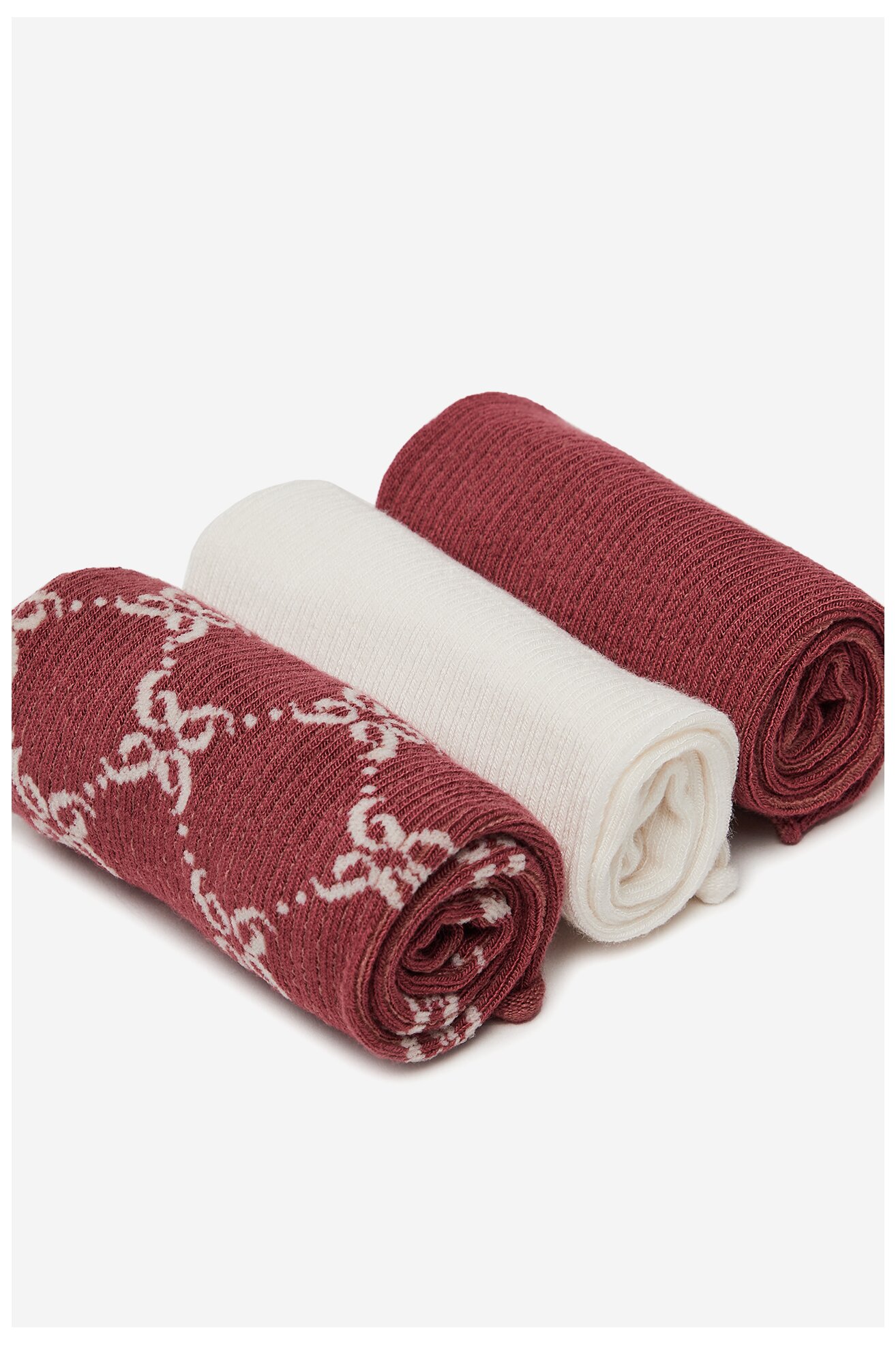 Skarpetki NINE WEST BR_NW_01_Z_SS25 (3 PACK) WHITE Bordowy