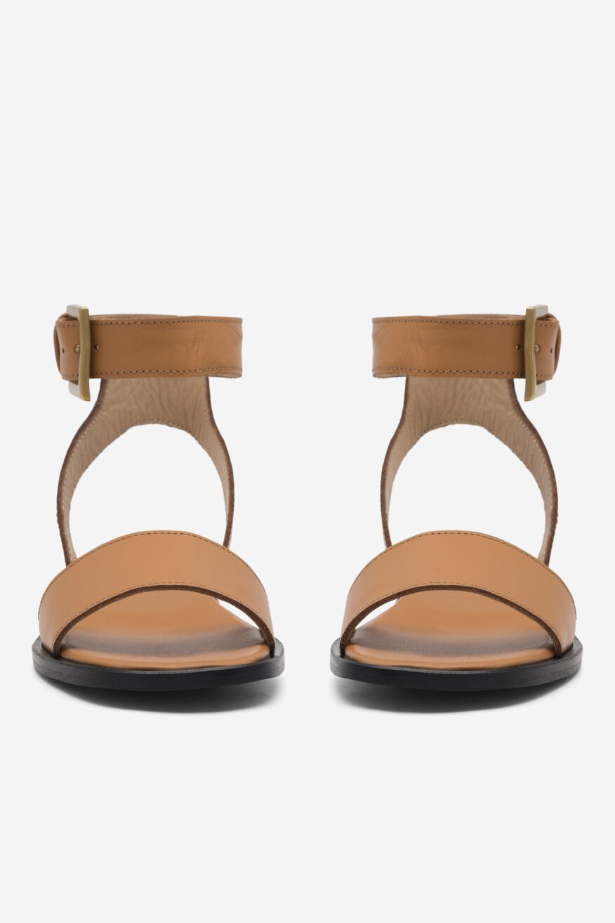 
                Gino Rossi - Skórzane sandały brązowe - 5904862791708