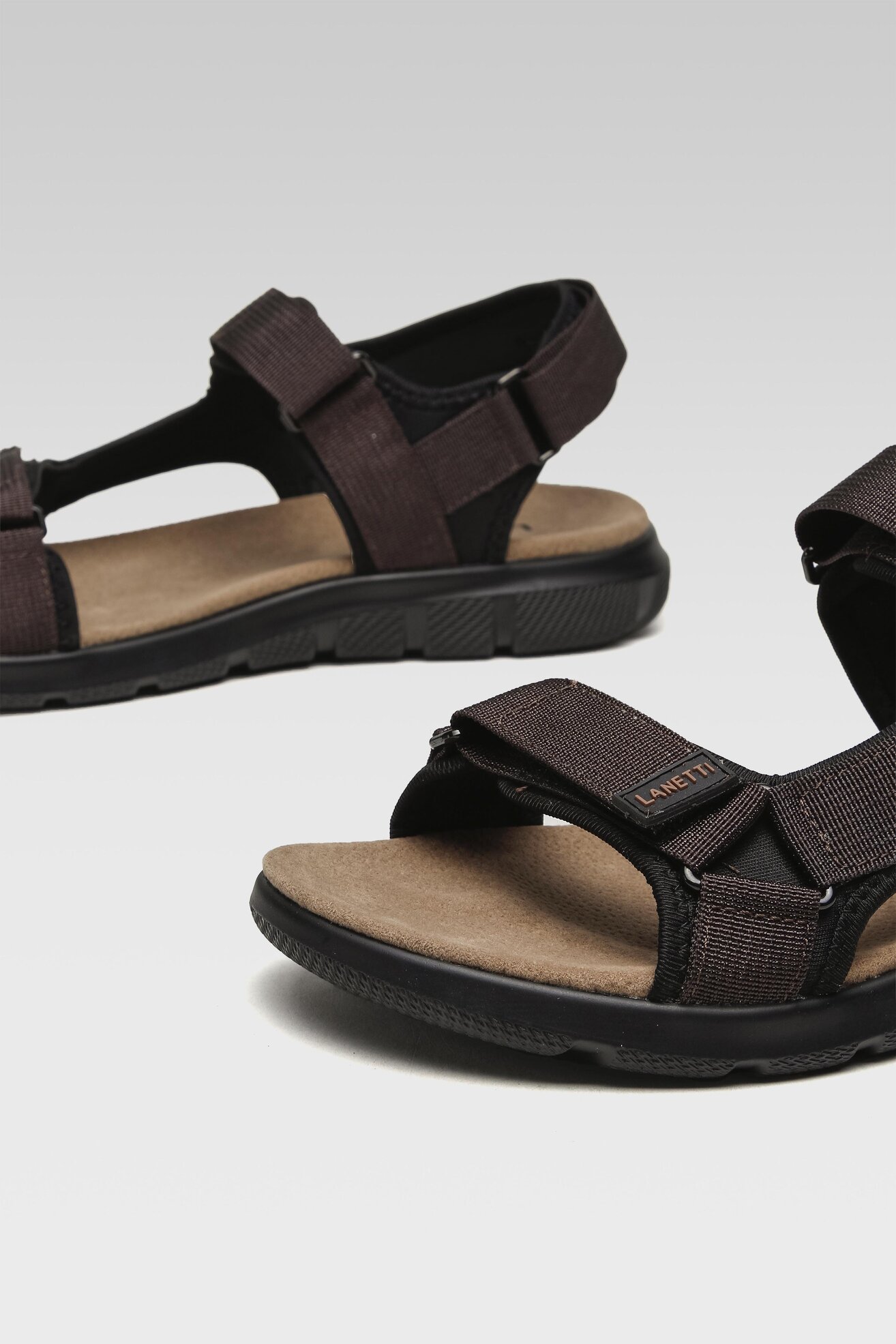 Sandały Lanetti MSS20230-13 Brązowy