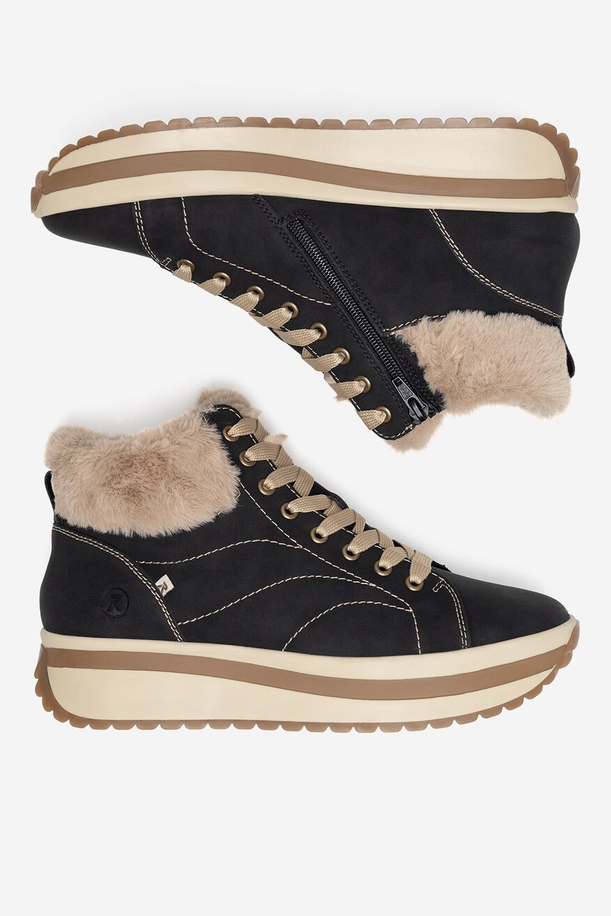 Rieker Revolution Lifestyle - Trzewiki skórzane ocieplane - 2230068928567