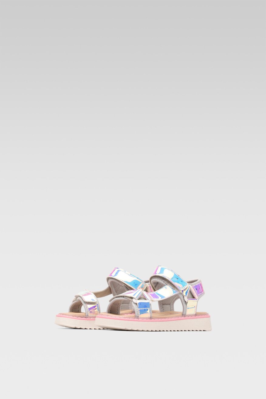 
                Nelli Blu - Sandały z gradientem srebrne - 5903698414232