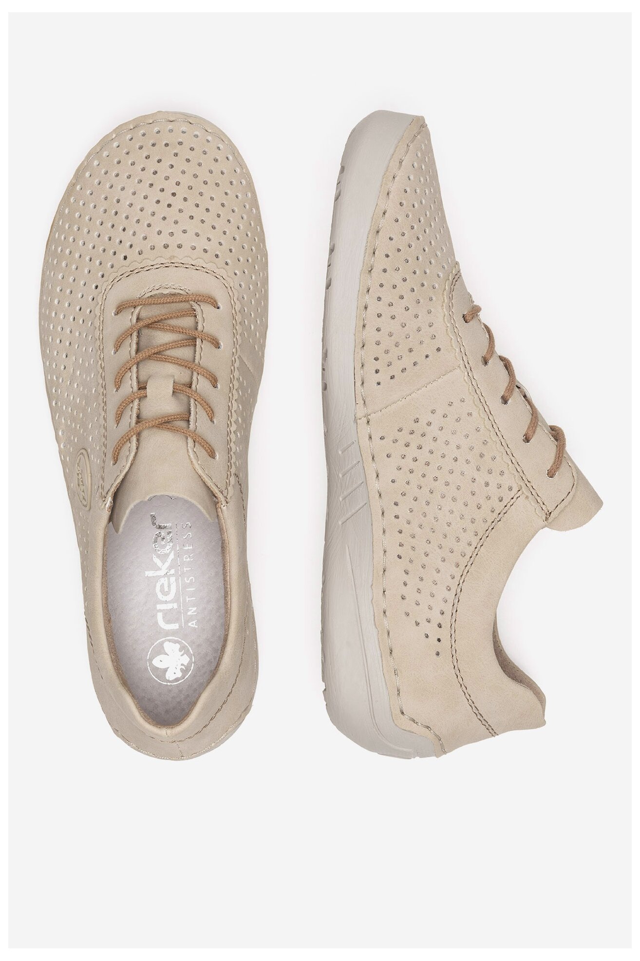 Półbuty Rieker 52546-60 Beżowy jasny