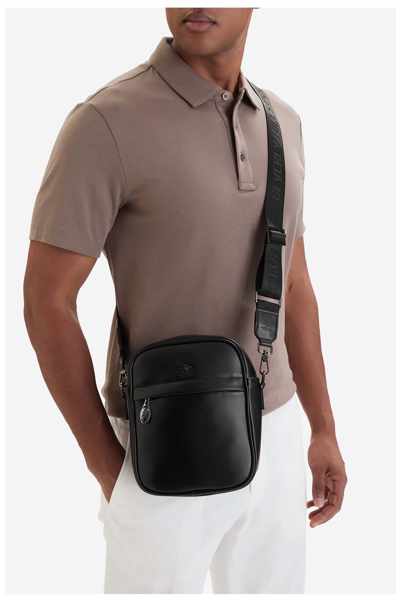 Torba męska Beverly Hills Polo Club CWBEO-BHPC-L-018-07 Czarny