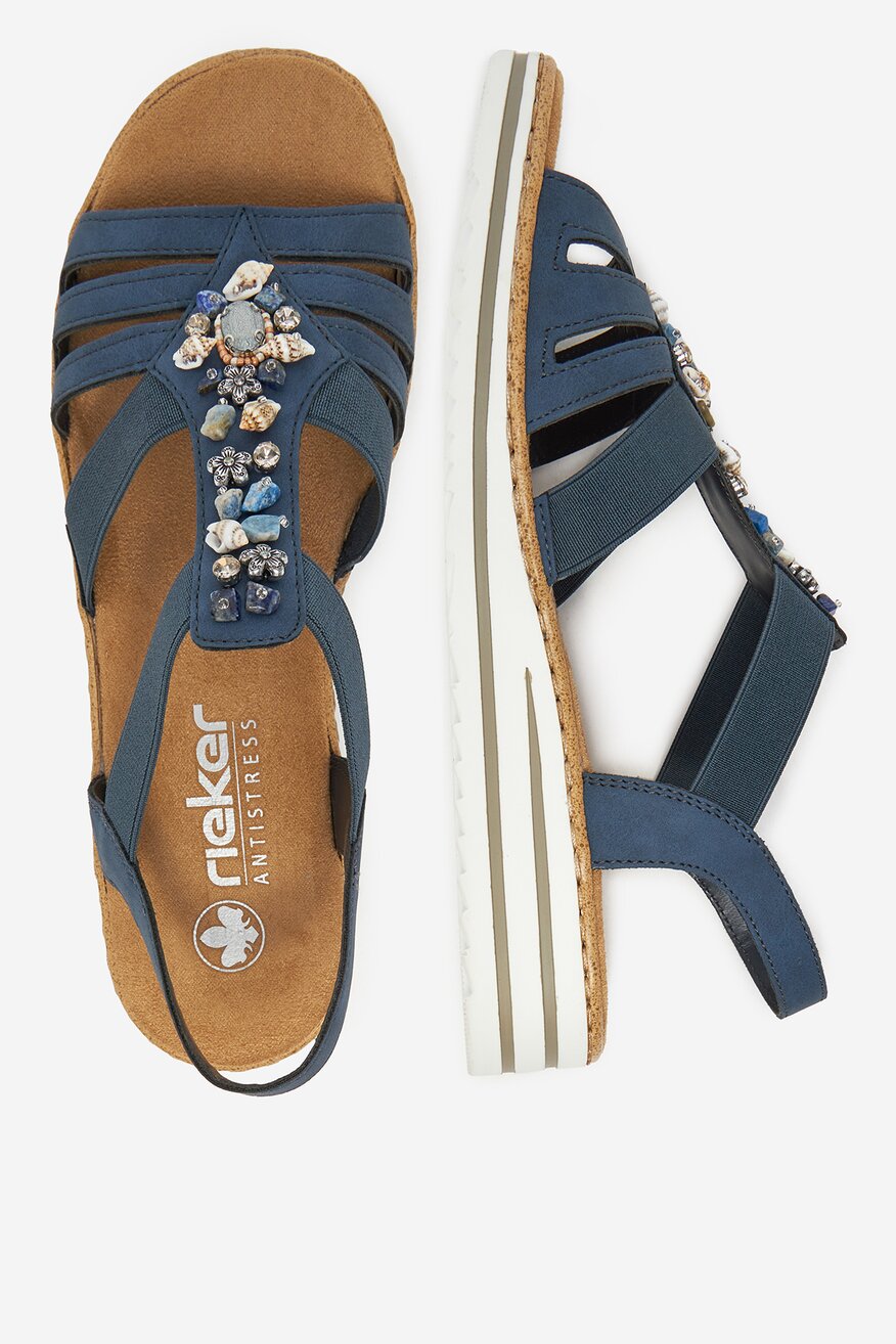 Rieker - Sandały na koturnie - 2230078396226