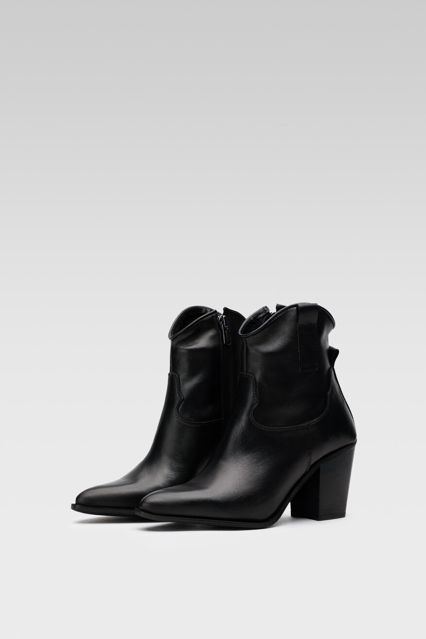 
                Badura - Skórzane botki czarne - 5904862444550