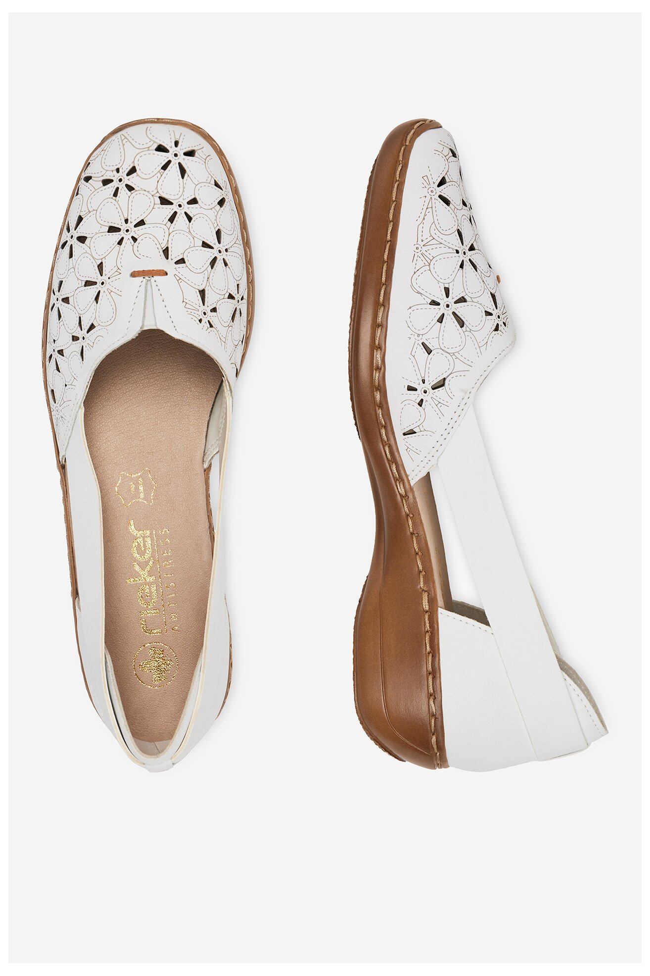 Baleriny Rieker 41356-80 Biały