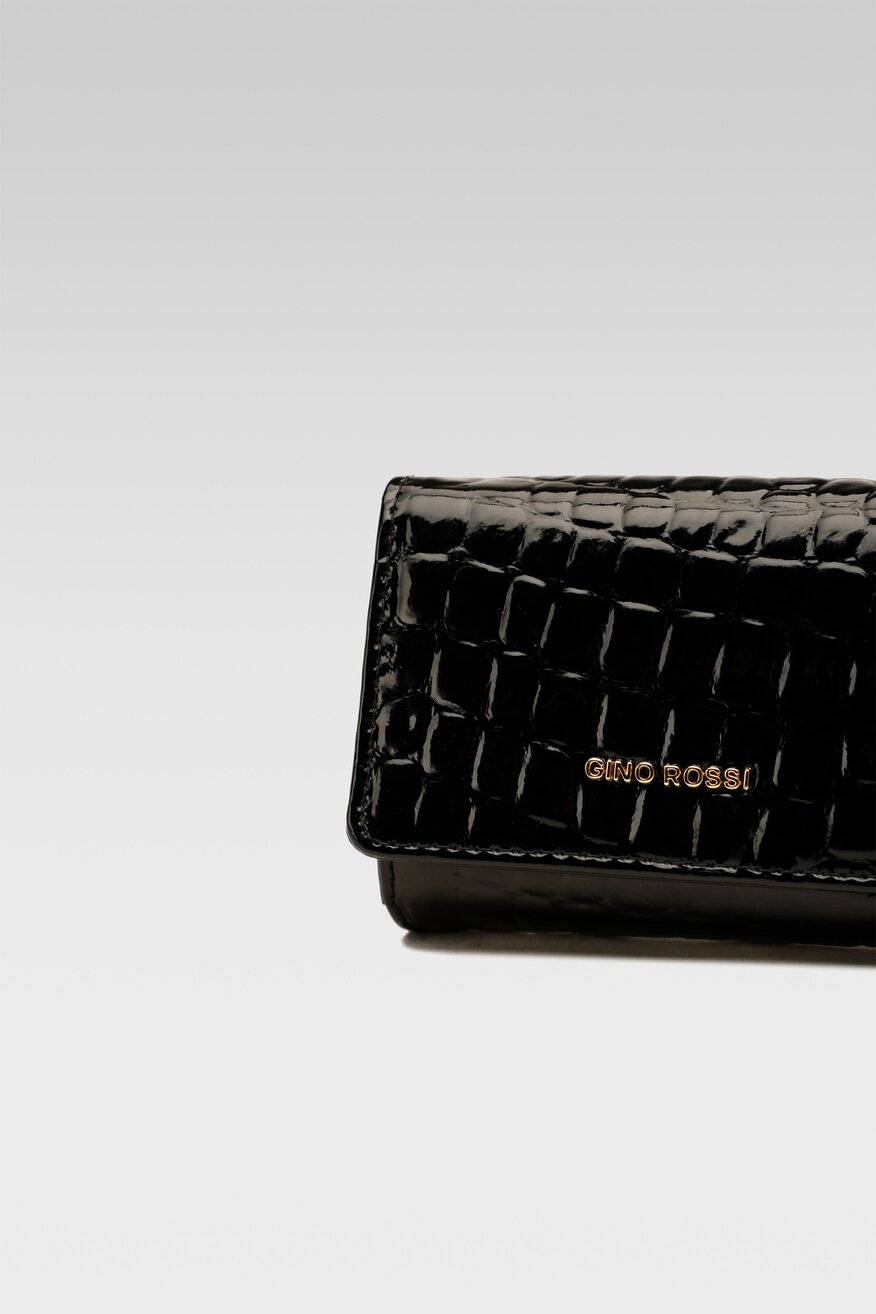 
                Gino Rossi - Mały portfel damski skórzany czarny - 5904862531427