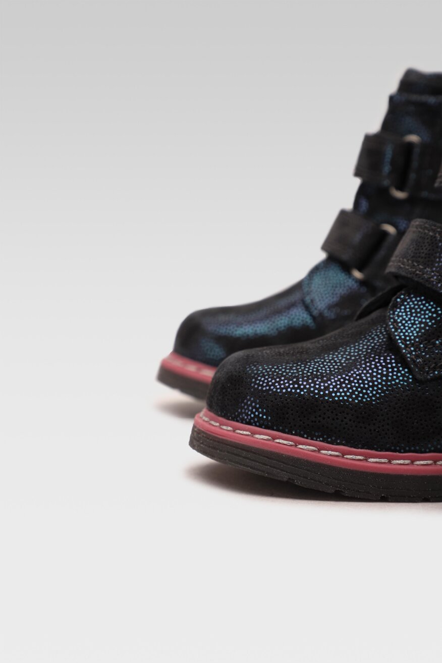 
                Lasocki Kids - Skórzane kozaki metaliczne - 5903698768717