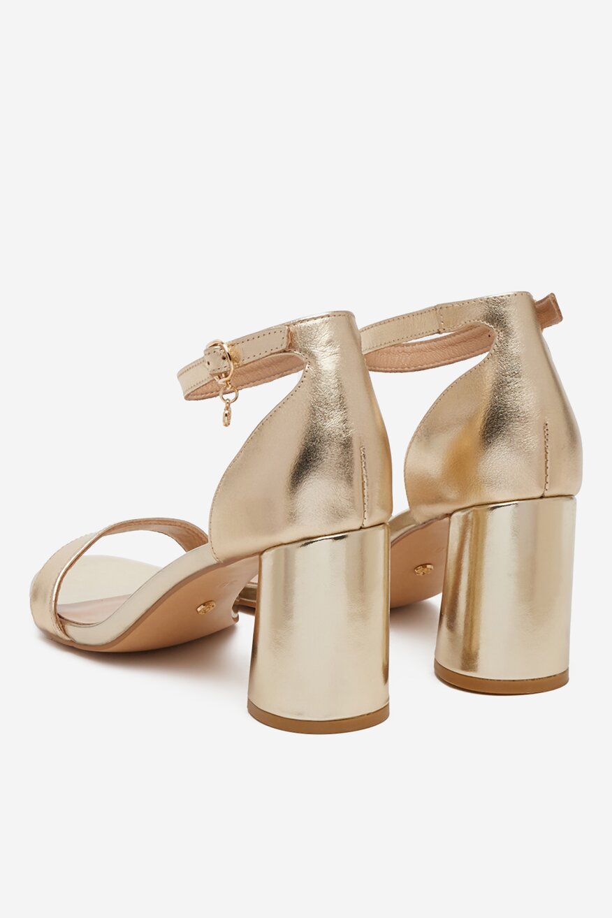 Lasocki - Sandały skórzane na słupku - 5903698597621