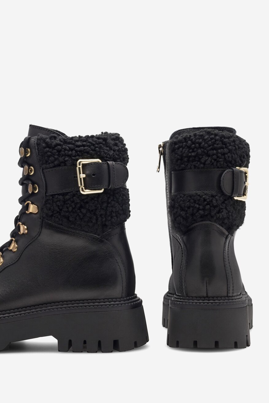 EVA MINGE - Trzewiki skórzane ocieplane - 5905588140825